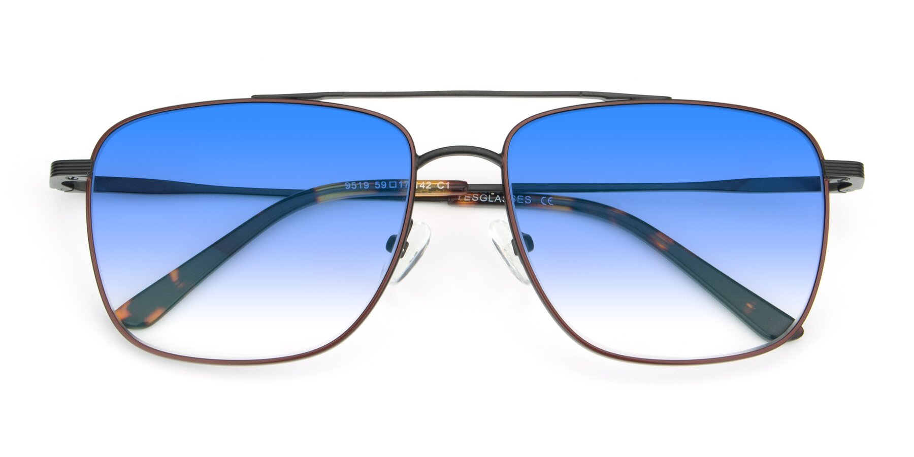 View of 9519 in Brown-Black with Blue Gradient Lenses