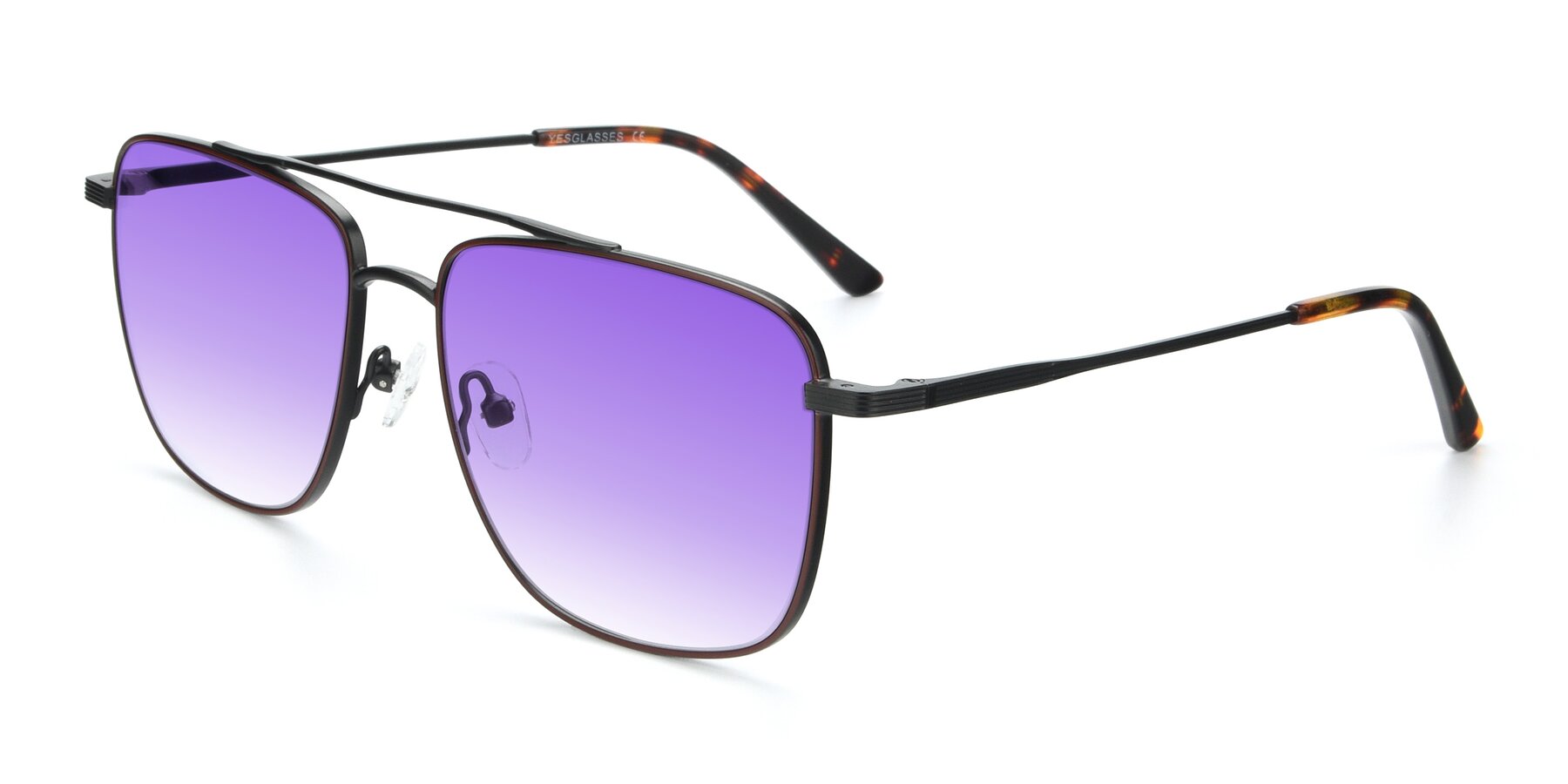 Angle of 9519 in Brown-Black with Purple Gradient Lenses