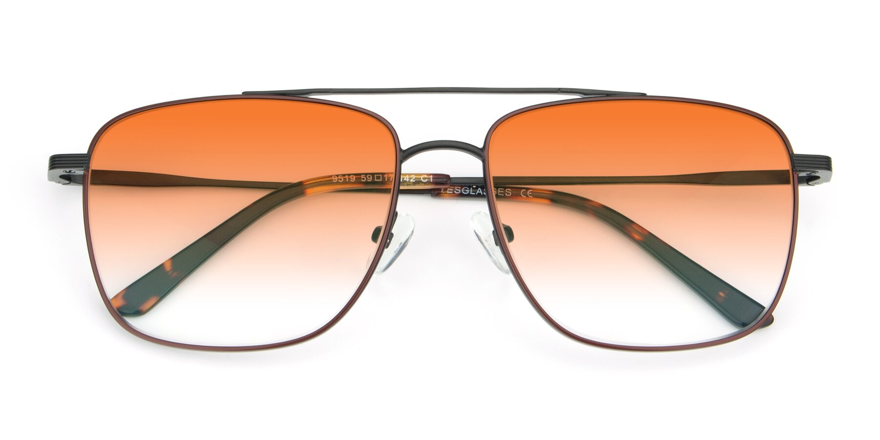 Folded Front of 9519 in Brown-Black with Orange Gradient Lenses