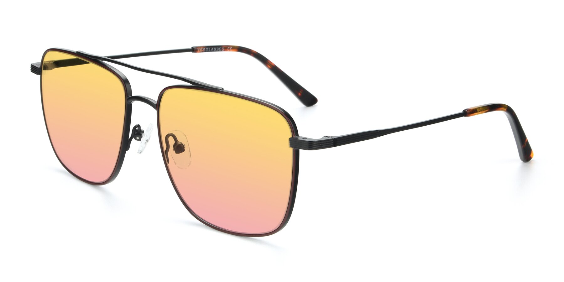Angle of 9519 in Brown-Black with Yellow / Pink Gradient Lenses