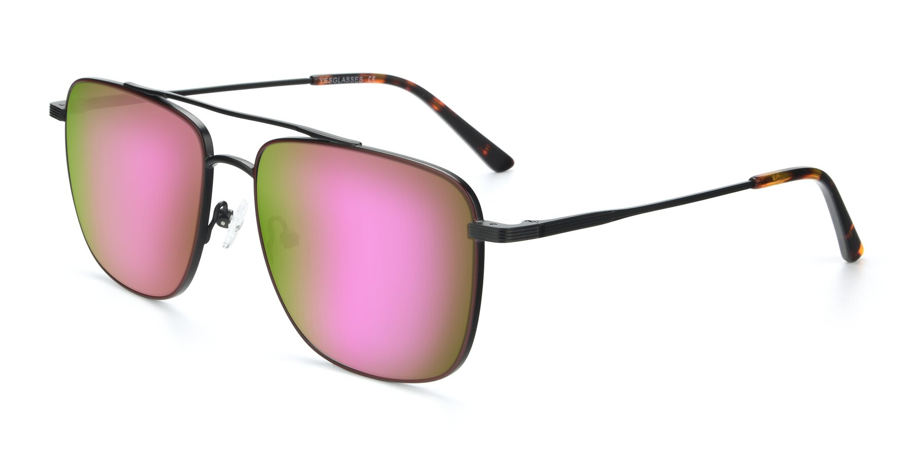 Angle of 9519 in Brown-Black with Pink Mirrored Lenses