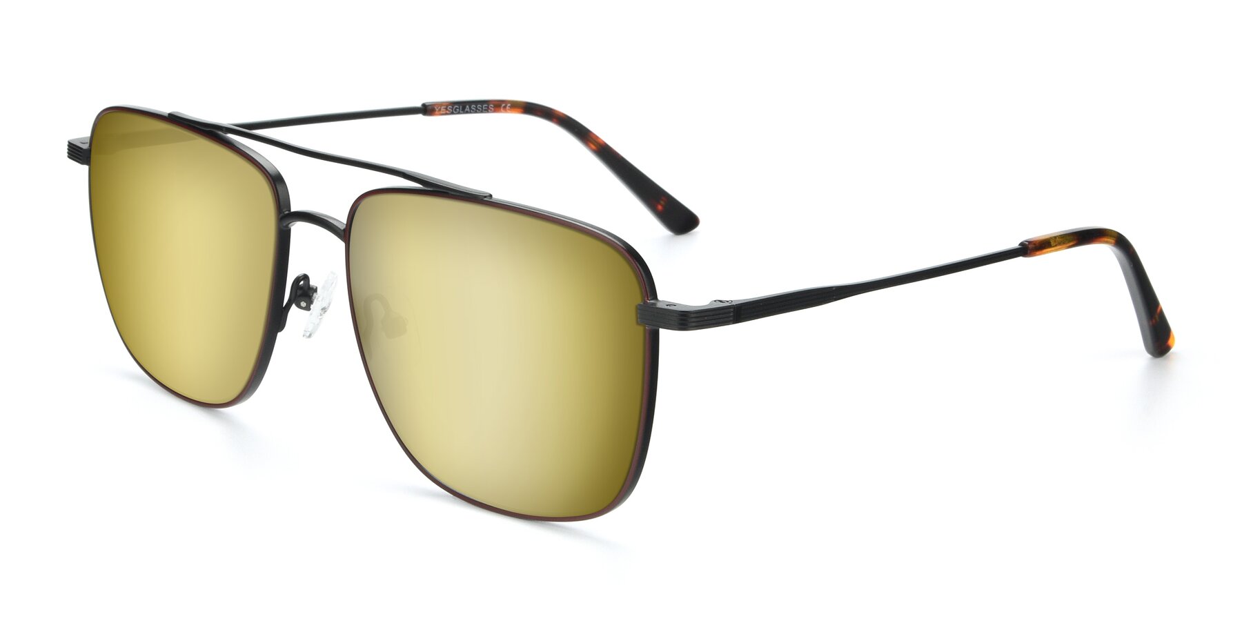 Angle of 9519 in Brown-Black with Gold Mirrored Lenses