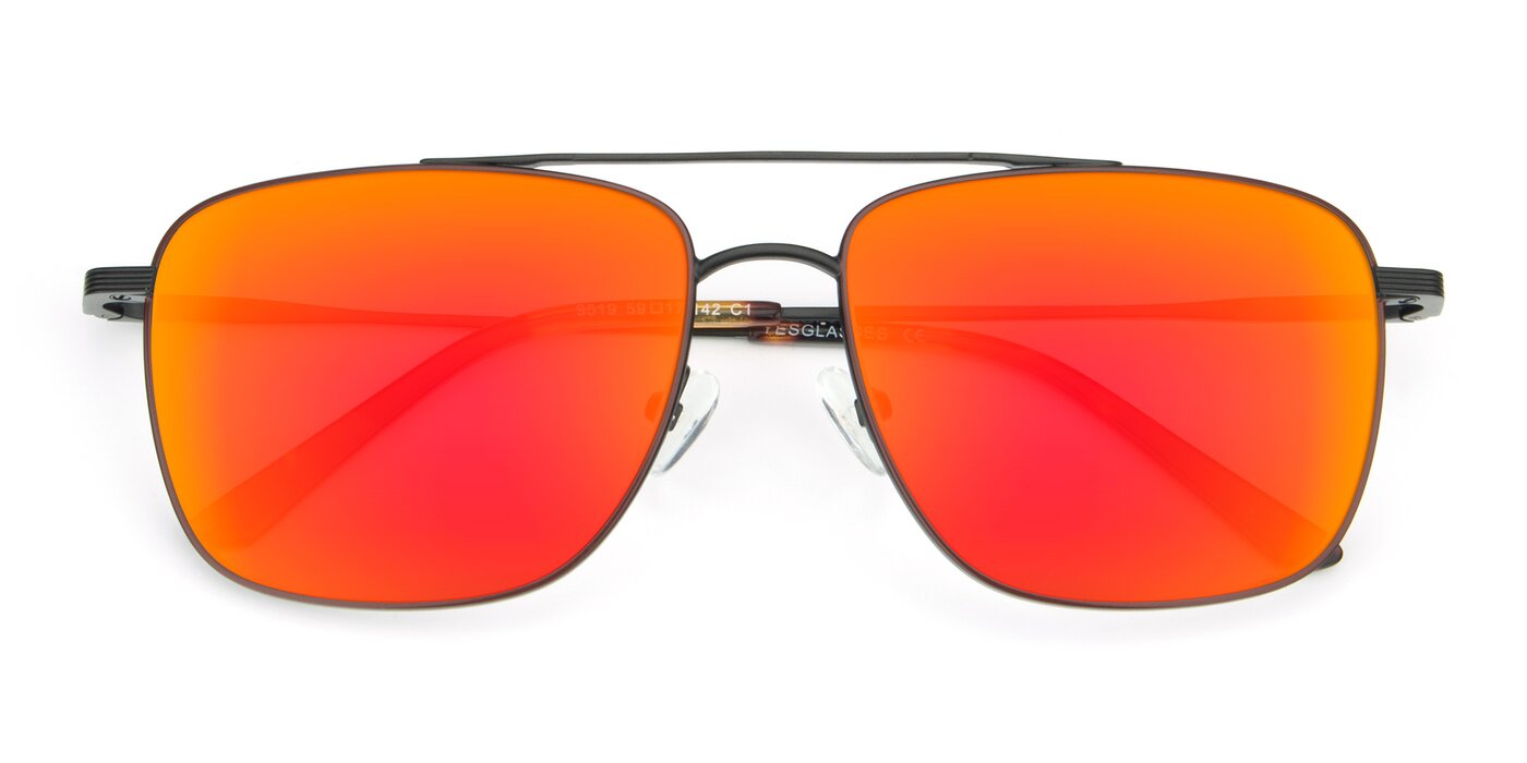 9519 - Brown / Black Flash Mirrored Sunglasses