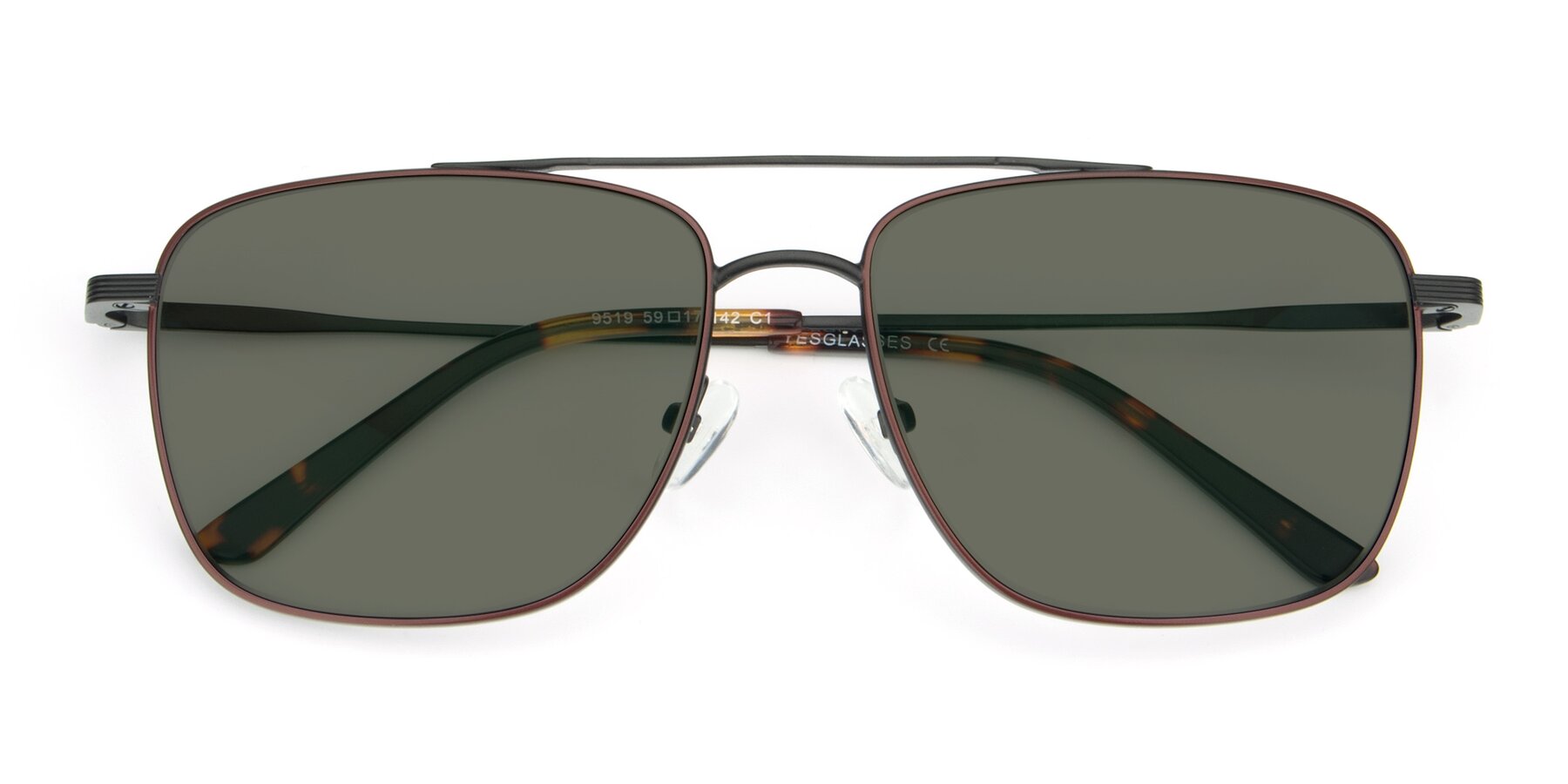 Folded Front of 9519 in Brown-Black with Gray Polarized Lenses