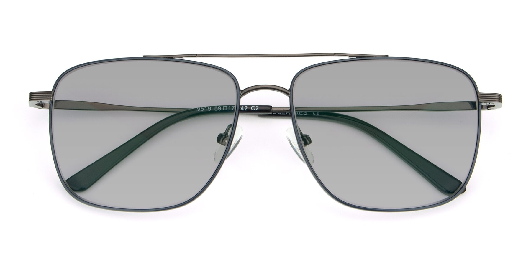 Folded Front of 9519 in Ink Blue-Gunmetal with Light Gray Tinted Lenses