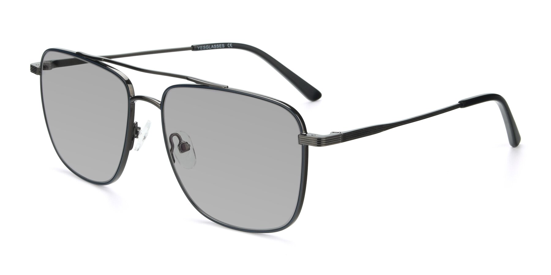 Angle of 9519 in Ink Blue-Gunmetal with Light Gray Tinted Lenses