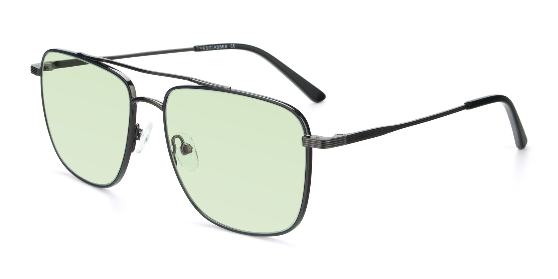 Angle of 9519 in Ink Blue-Gunmetal with Light Green Tinted Lenses