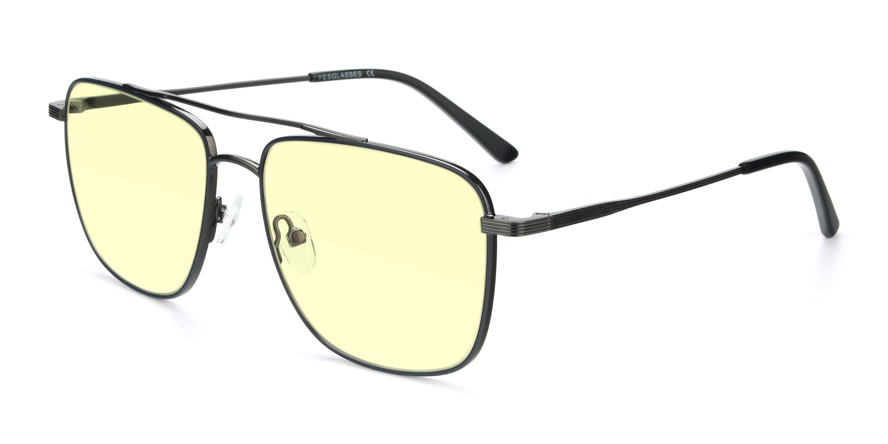 Angle of 9519 in Ink Blue-Gunmetal with Light Yellow Tinted Lenses