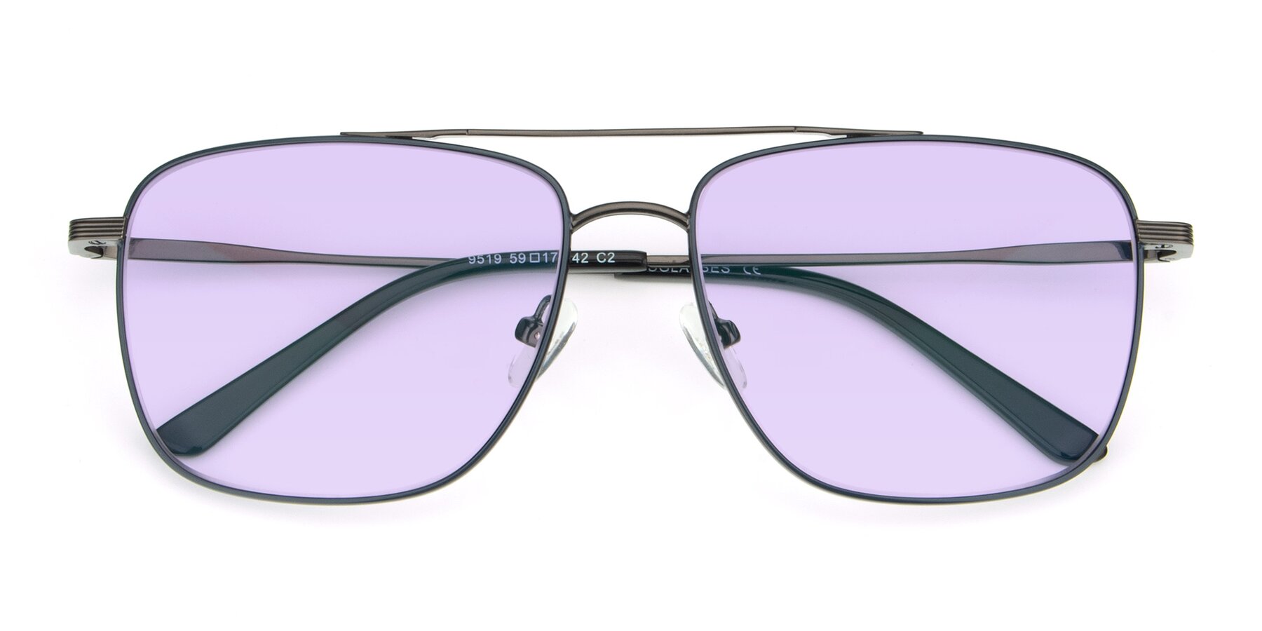 Folded Front of 9519 in Ink Blue-Gunmetal with Light Purple Tinted Lenses
