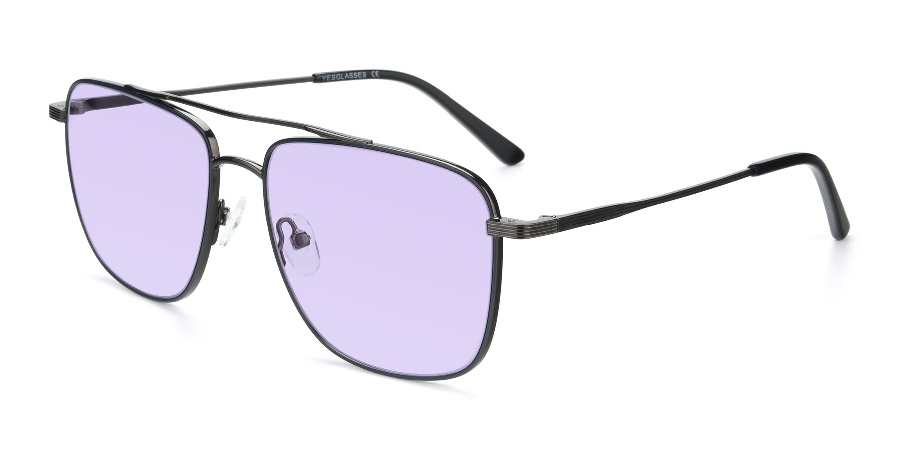Angle of 9519 in Ink Blue-Gunmetal with Light Purple Tinted Lenses