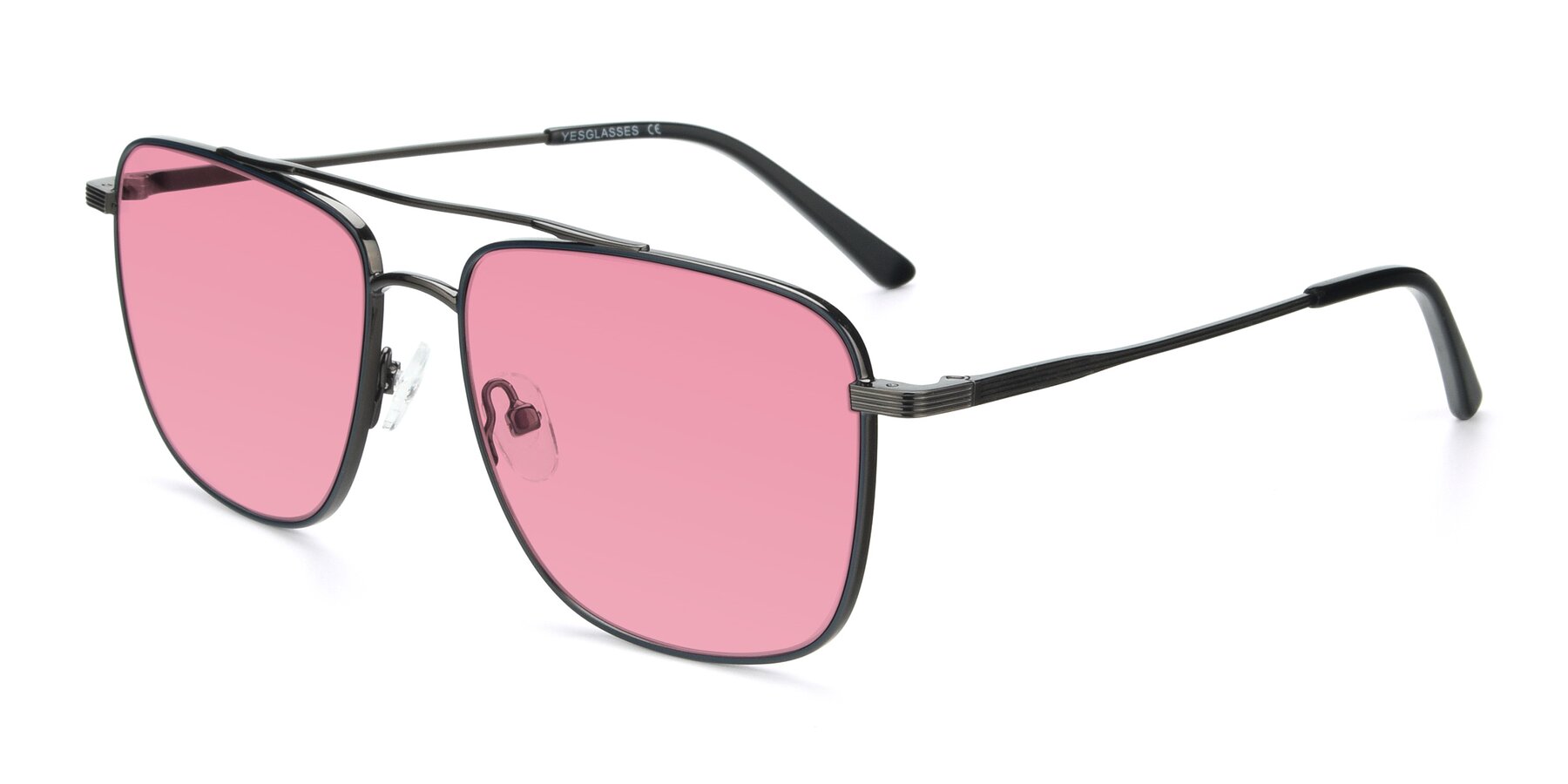 Angle of 9519 in Ink Blue-Gunmetal with Pink Tinted Lenses