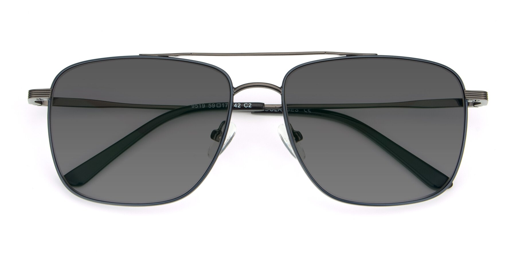 Folded Front of 9519 in Ink Blue-Gunmetal with Medium Gray Tinted Lenses