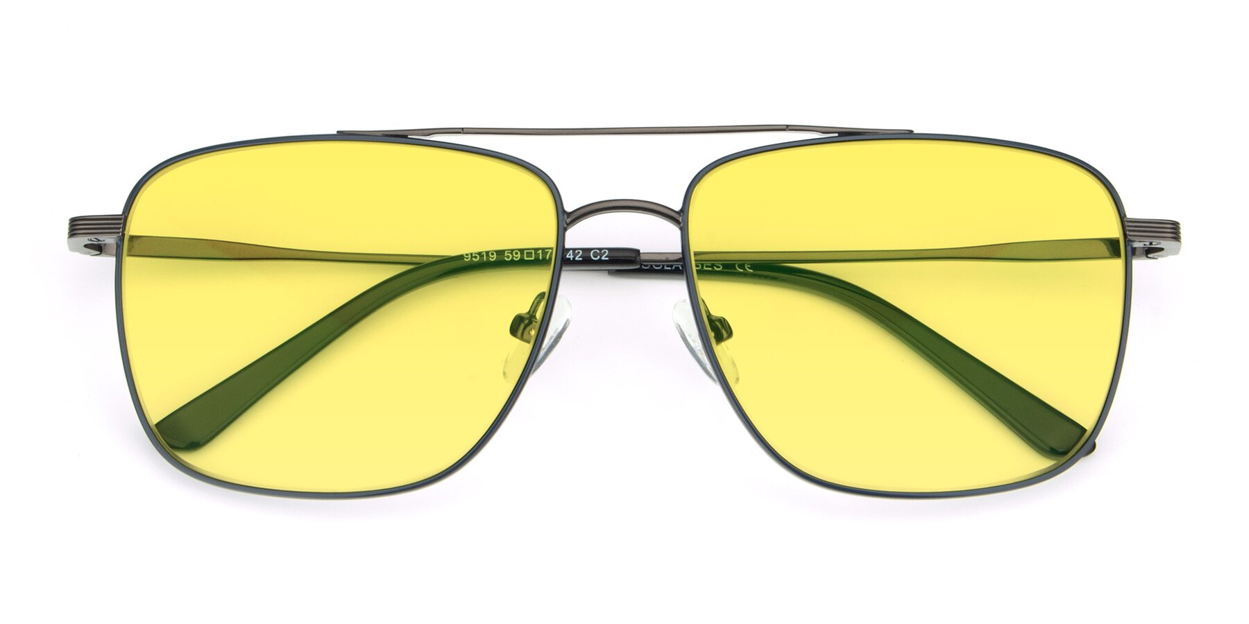 Folded Front of 9519 in Ink Blue-Gunmetal with Medium Yellow Tinted Lenses