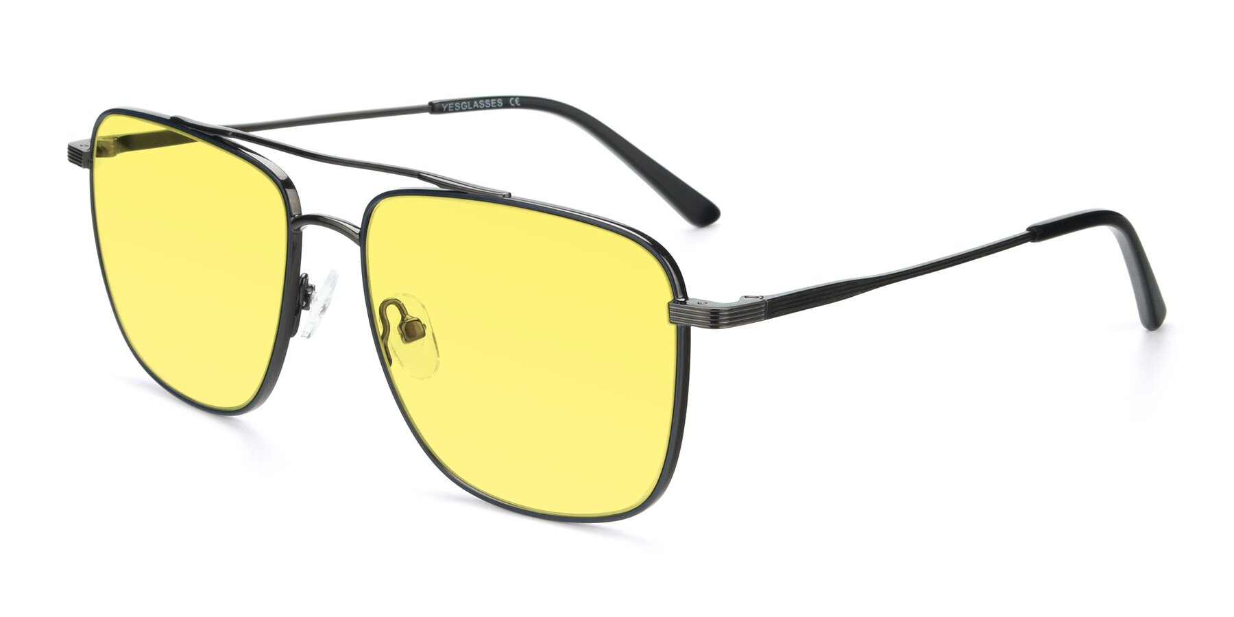 Angle of 9519 in Ink Blue-Gunmetal with Medium Yellow Tinted Lenses