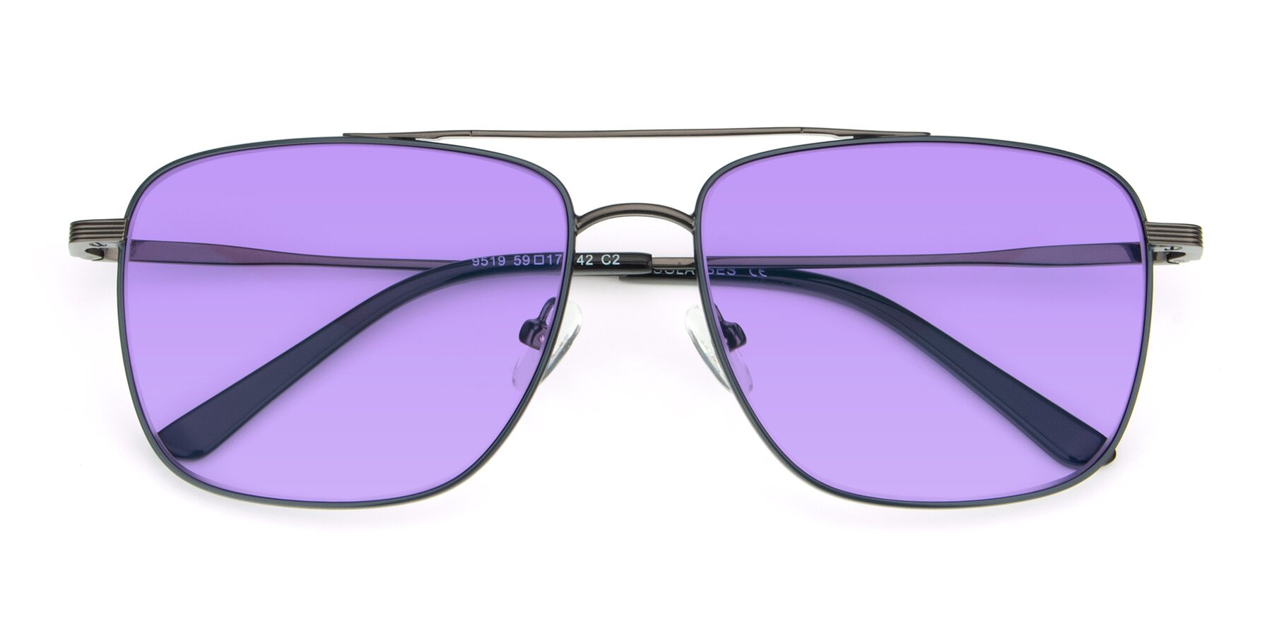Folded Front of 9519 in Ink Blue-Gunmetal with Medium Purple Tinted Lenses
