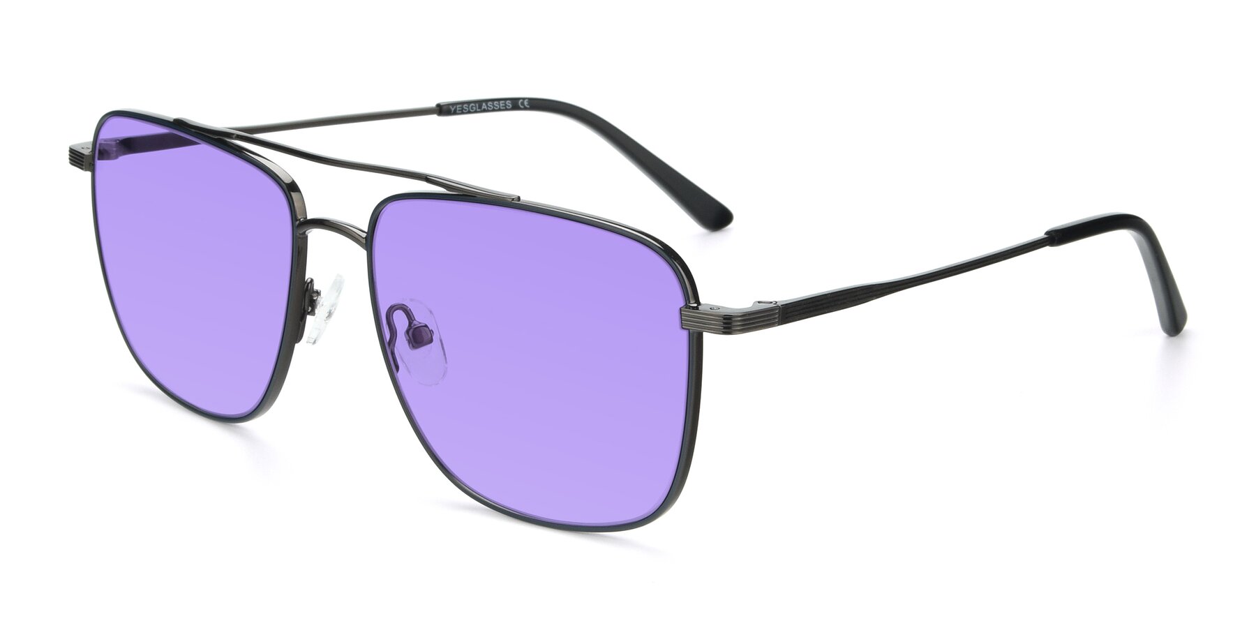 Angle of 9519 in Ink Blue-Gunmetal with Medium Purple Tinted Lenses