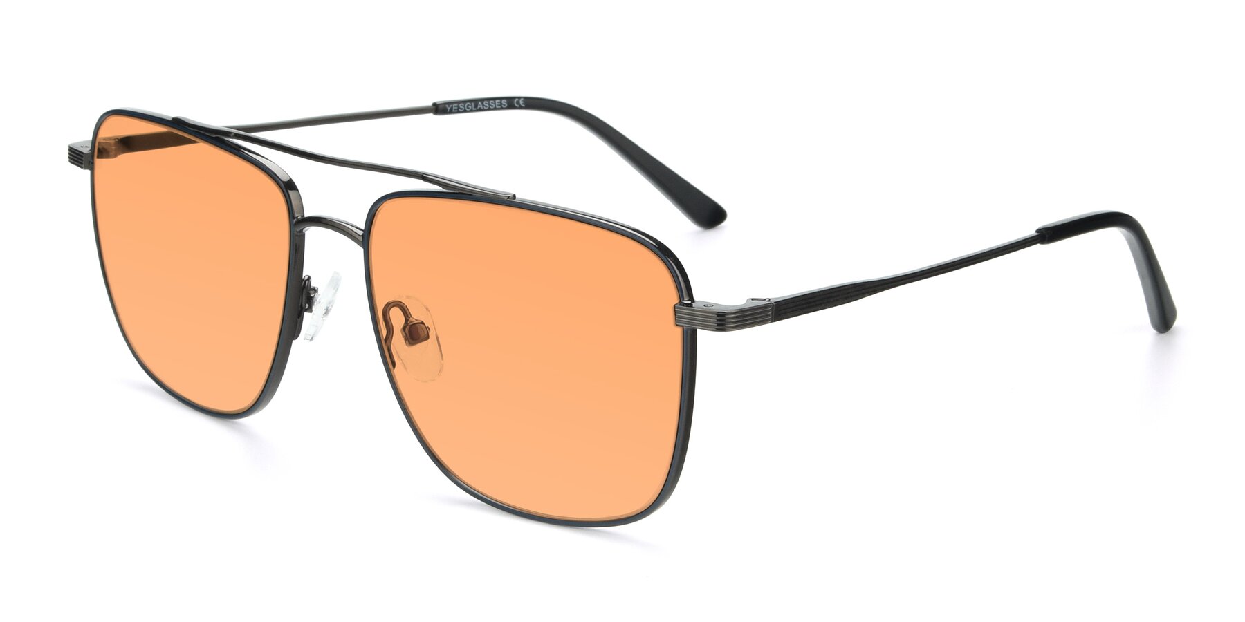 Angle of 9519 in Ink Blue-Gunmetal with Medium Orange Tinted Lenses
