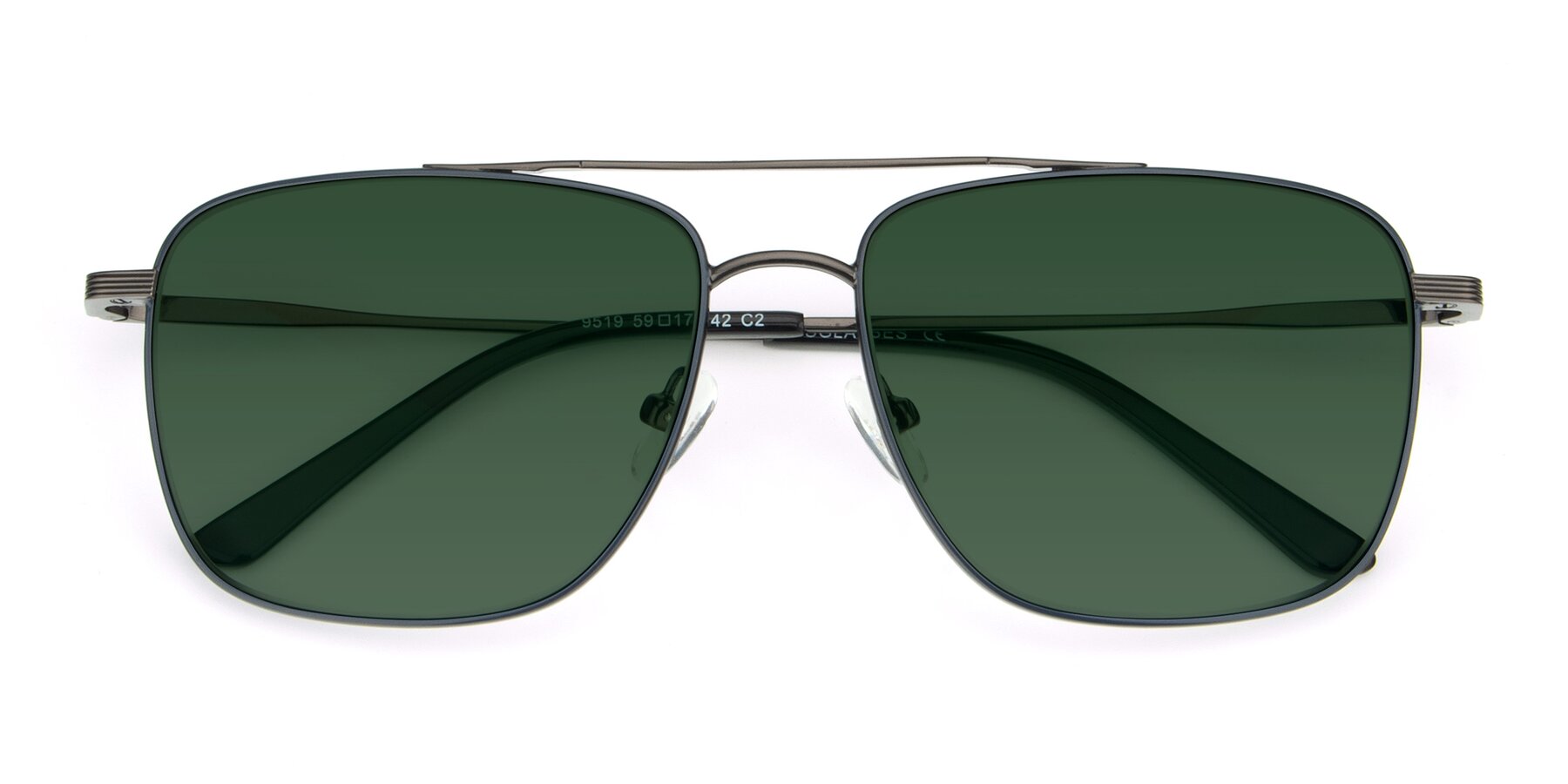 Folded Front of 9519 in Ink Blue-Gunmetal with Green Tinted Lenses