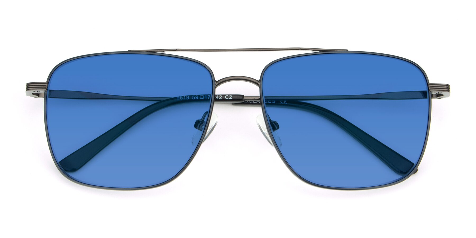 Folded Front of 9519 in Ink Blue-Gunmetal with Blue Tinted Lenses