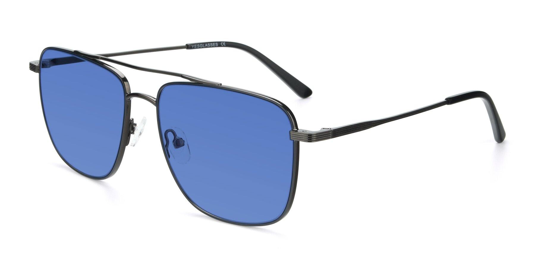 Angle of 9519 in Ink Blue-Gunmetal with Blue Tinted Lenses