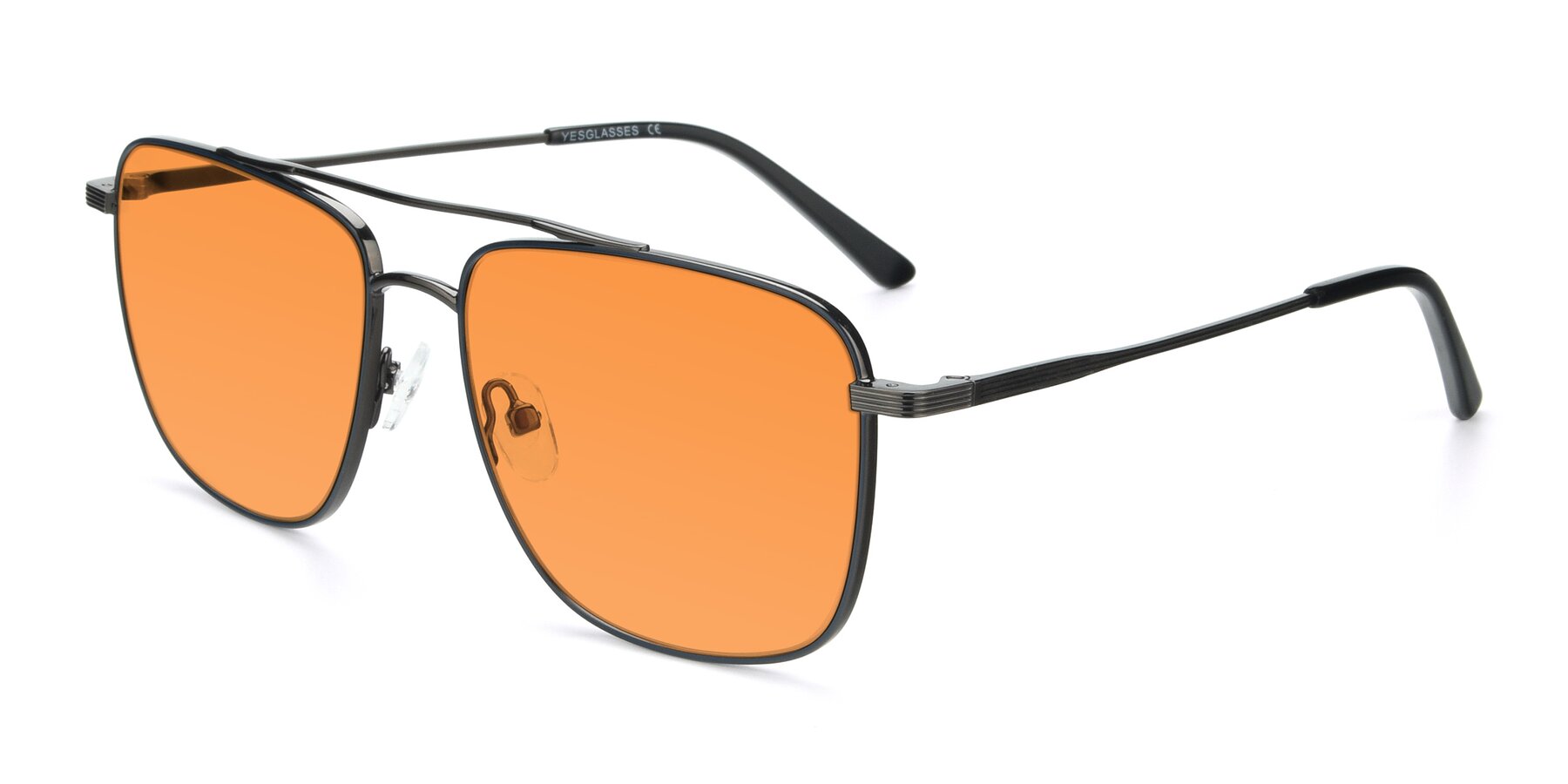 Angle of 9519 in Ink Blue-Gunmetal with Orange Tinted Lenses