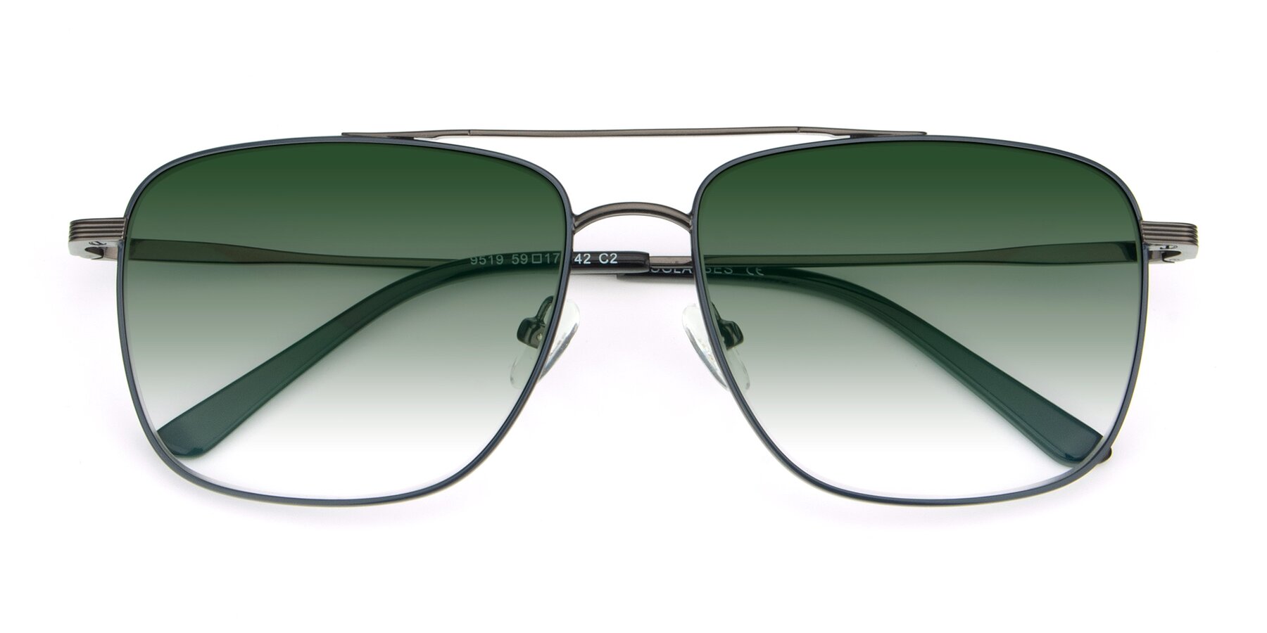 Folded Front of 9519 in Ink Blue-Gunmetal with Green Gradient Lenses
