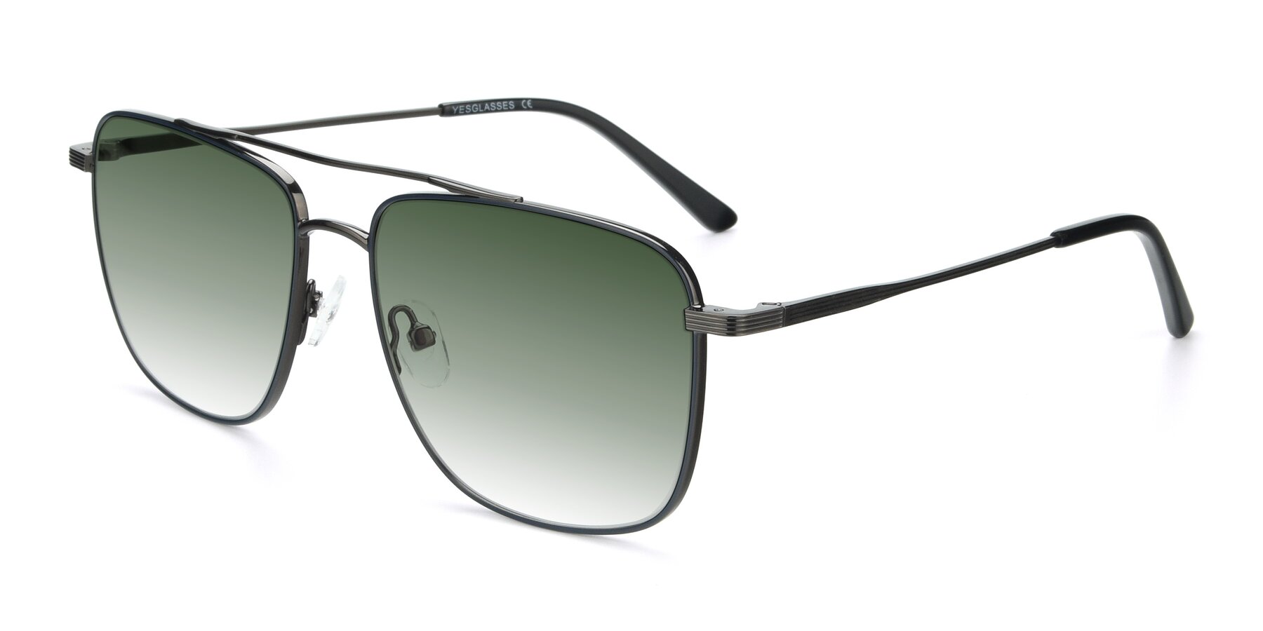 Angle of 9519 in Ink Blue-Gunmetal with Green Gradient Lenses