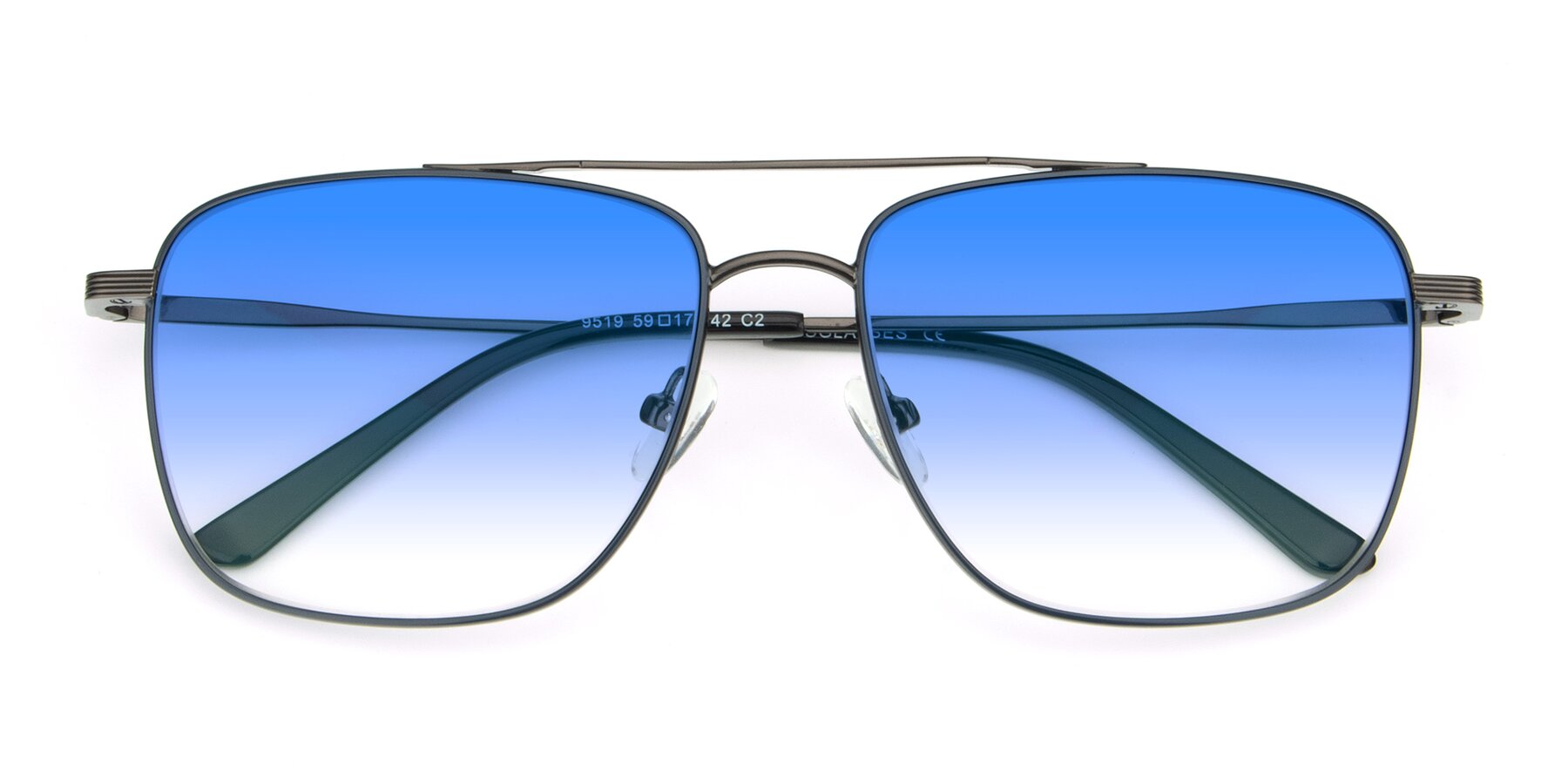 Folded Front of 9519 in Ink Blue-Gunmetal with Blue Gradient Lenses
