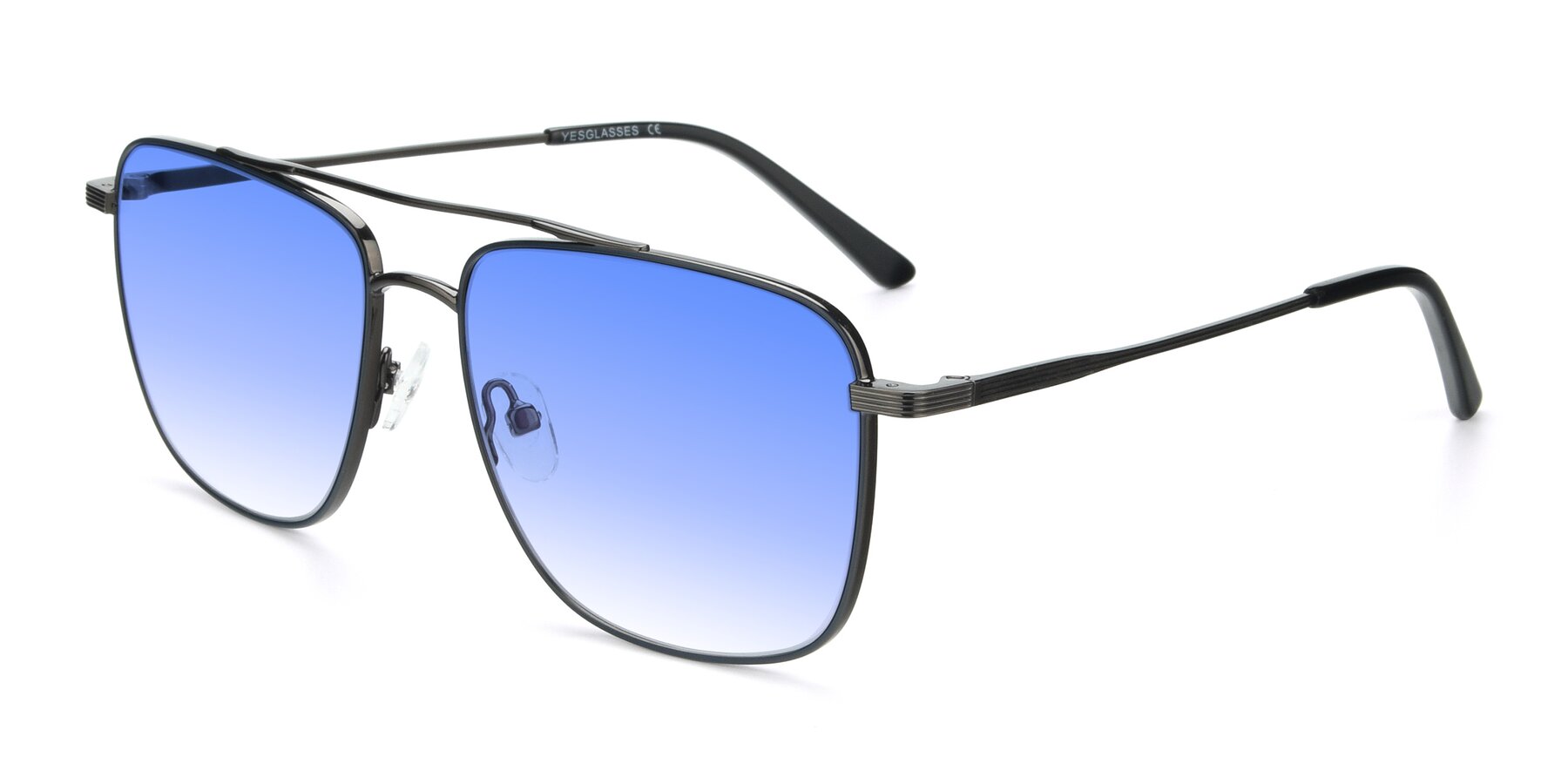 Angle of 9519 in Ink Blue-Gunmetal with Blue Gradient Lenses