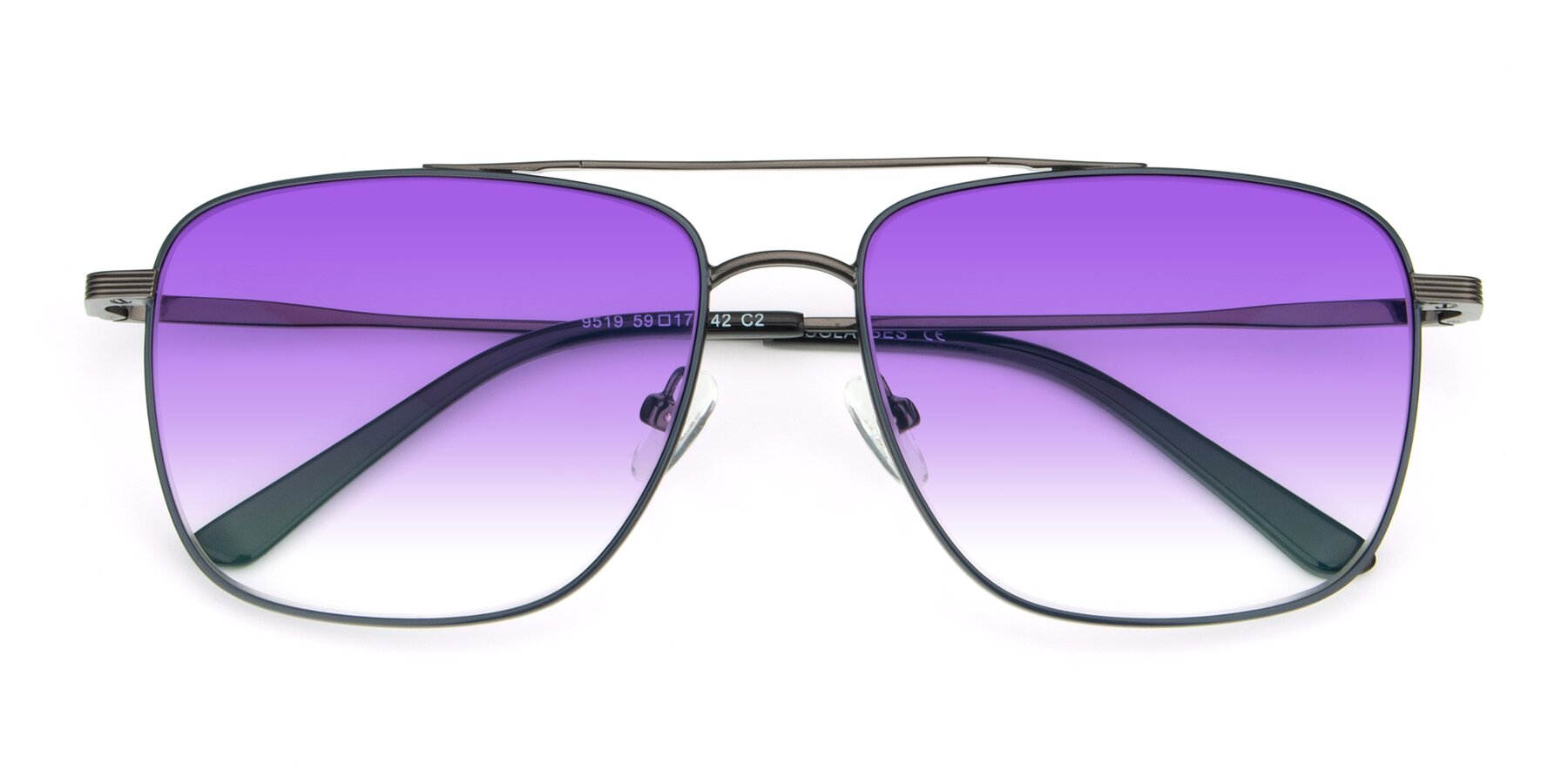 Folded Front of 9519 in Ink Blue-Gunmetal with Purple Gradient Lenses