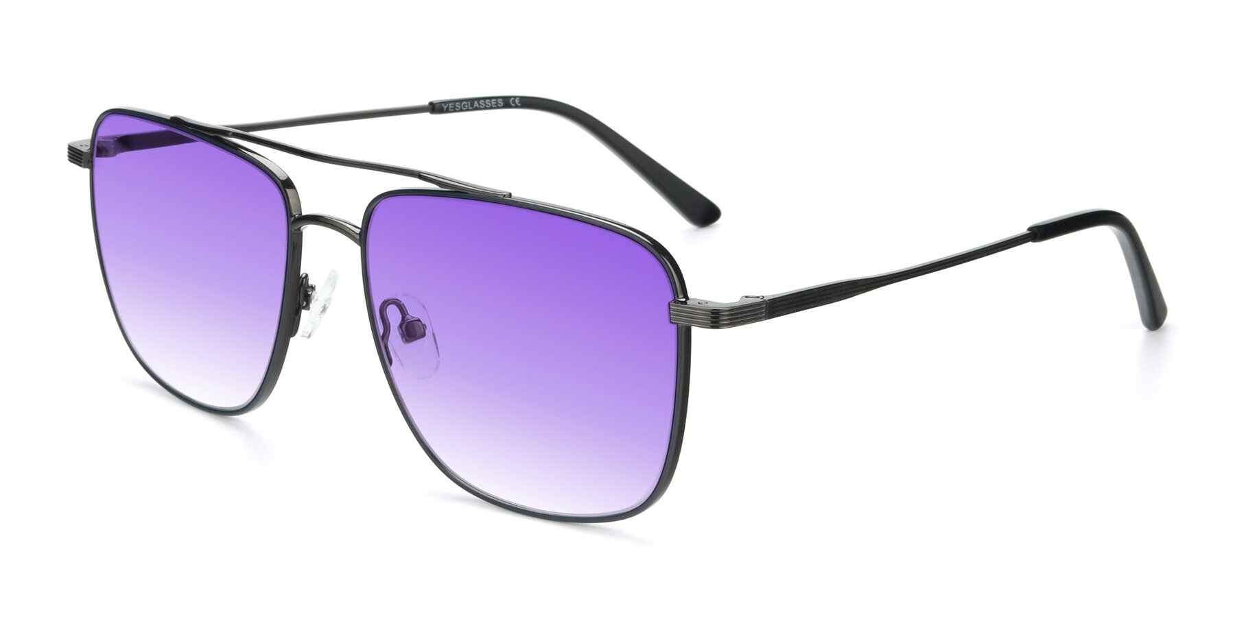 Angle of 9519 in Ink Blue-Gunmetal with Purple Gradient Lenses