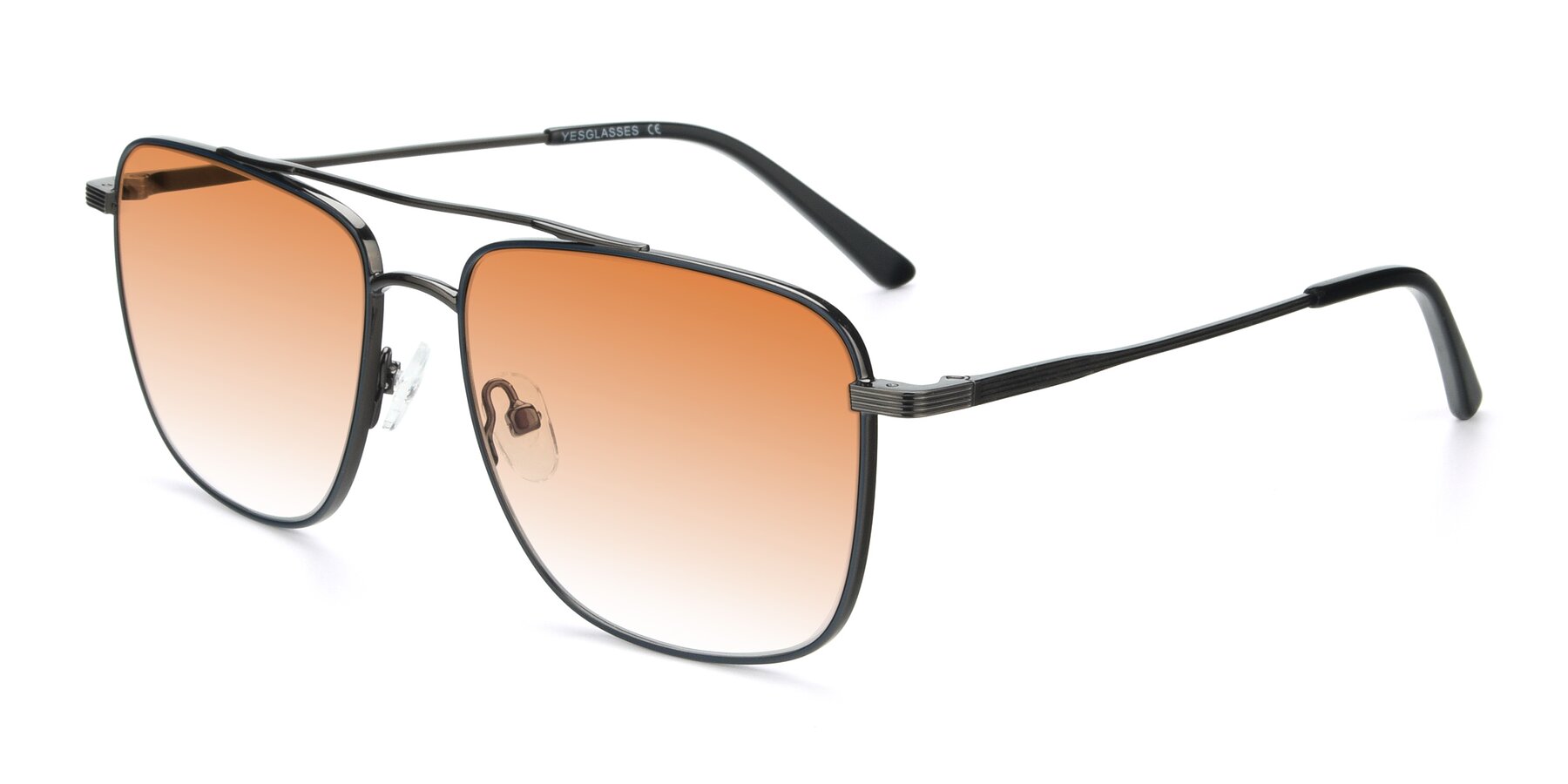 Angle of 9519 in Ink Blue-Gunmetal with Orange Gradient Lenses