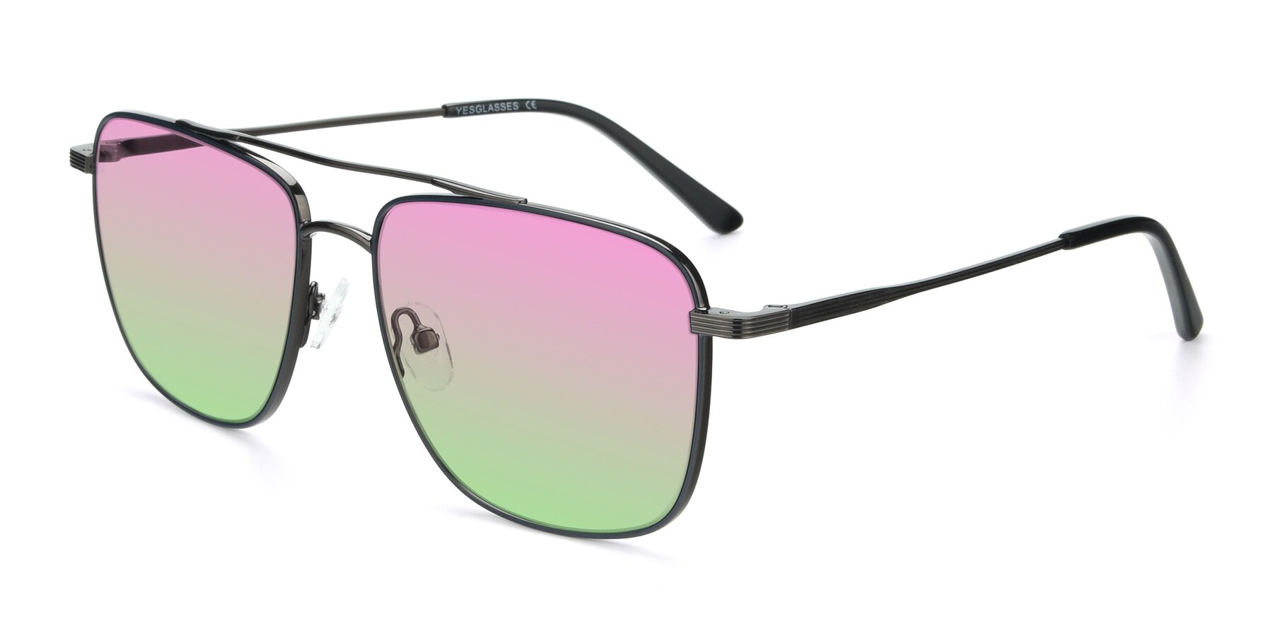 Angle of 9519 in Ink Blue-Gunmetal with Pink / Green Gradient Lenses