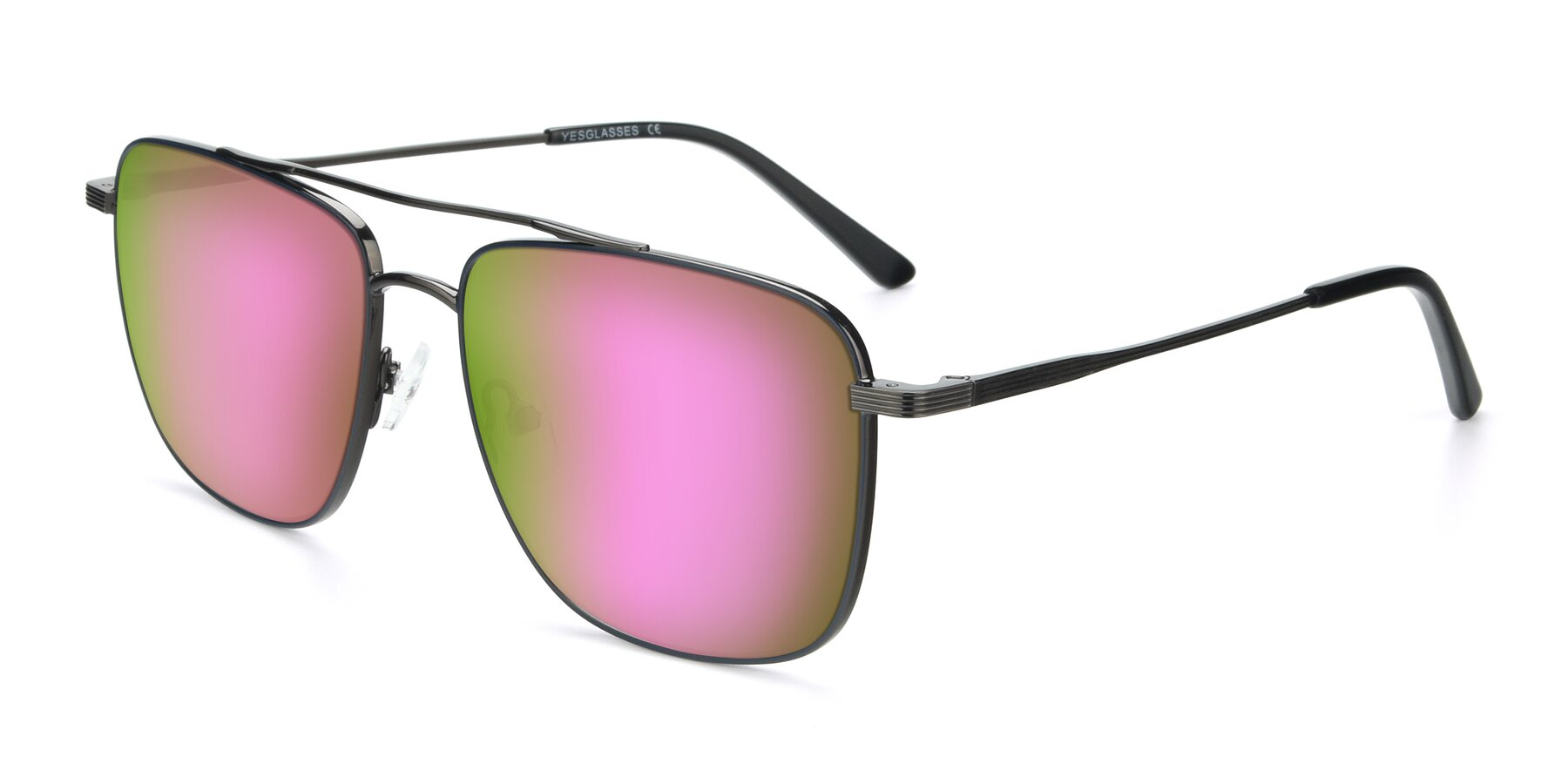 Angle of 9519 in Ink Blue-Gunmetal with Pink Mirrored Lenses