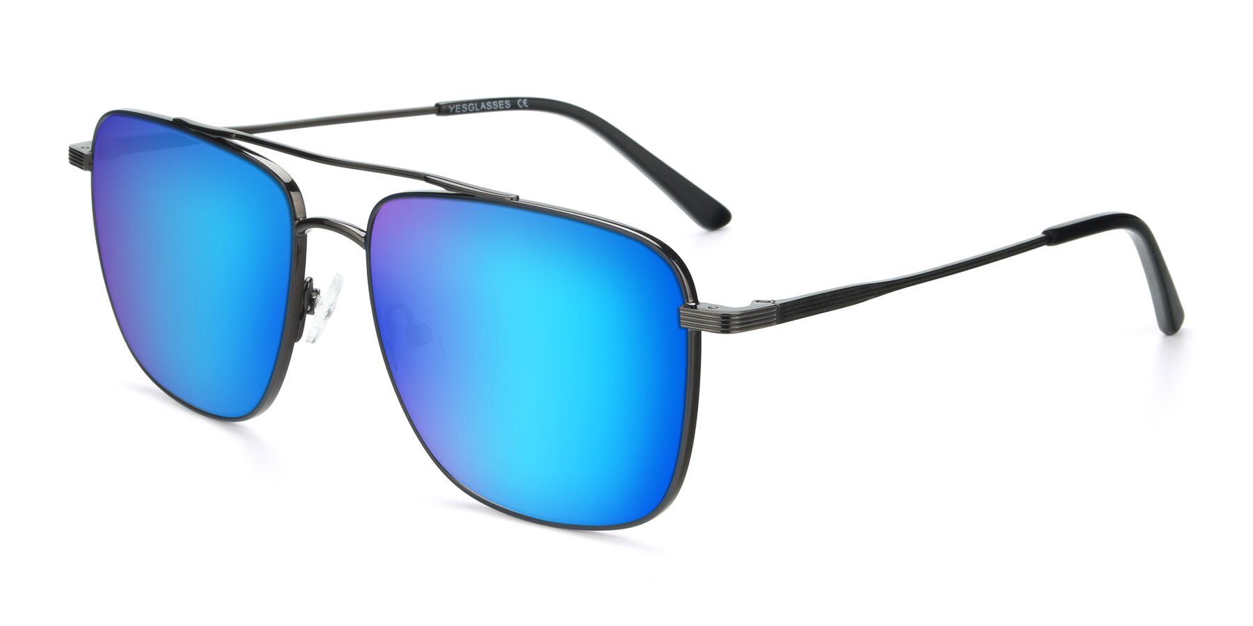 Angle of 9519 in Ink Blue-Gunmetal with Blue Mirrored Lenses