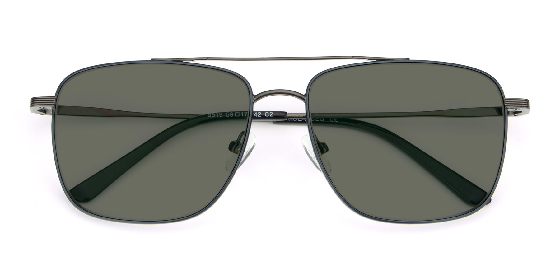Folded Front of 9519 in Ink Blue-Gunmetal with Gray Polarized Lenses