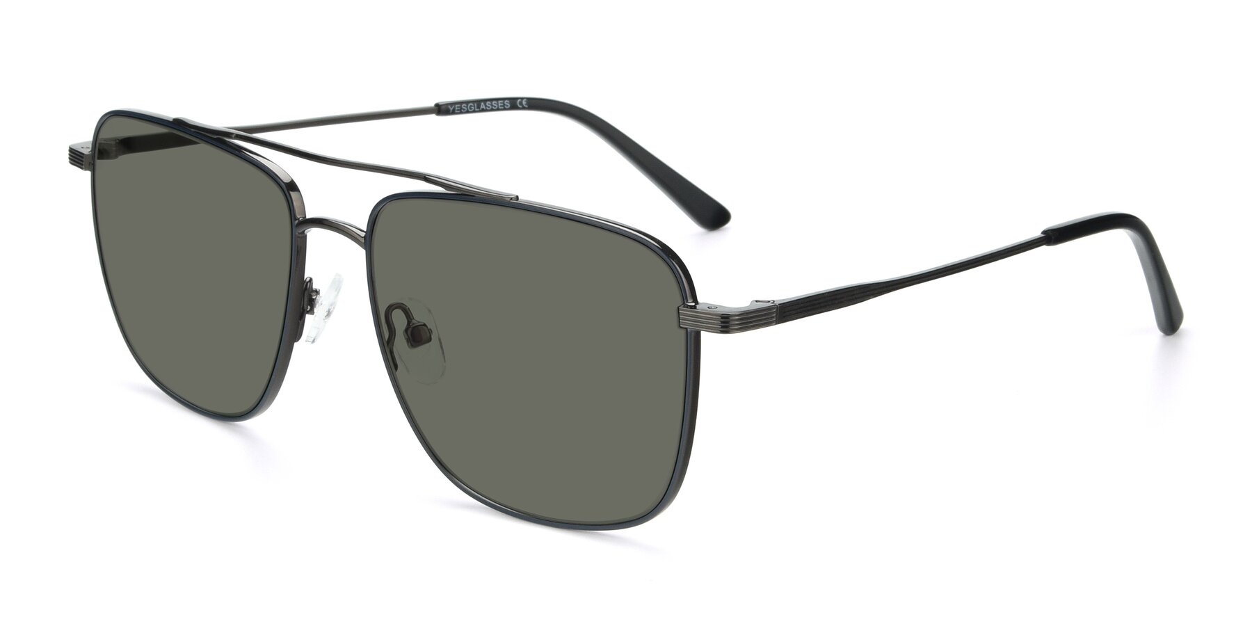 Angle of 9519 in Ink Blue-Gunmetal with Gray Polarized Lenses