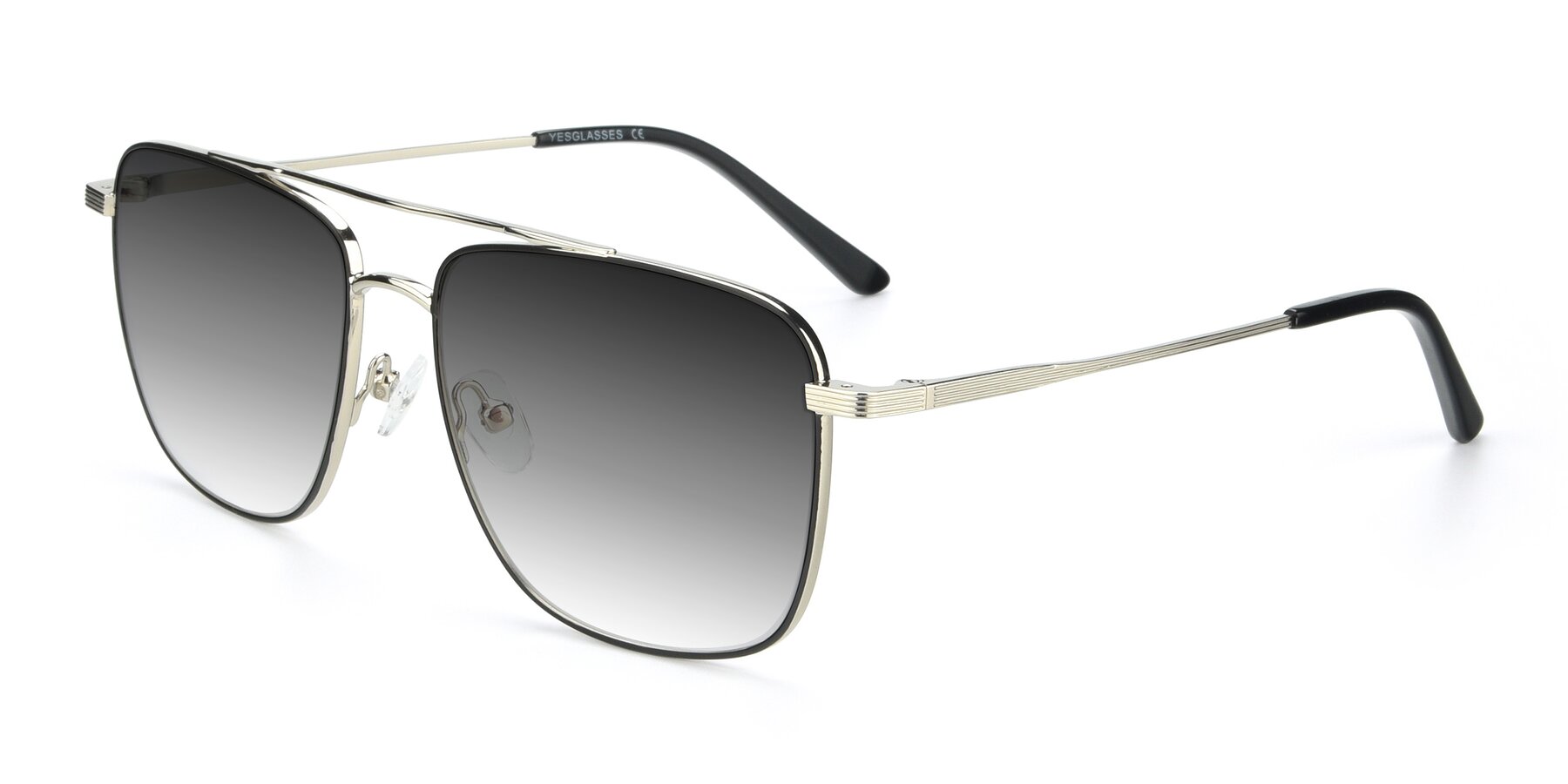 Angle of 9519 in Black-Silver with Gray Gradient Lenses