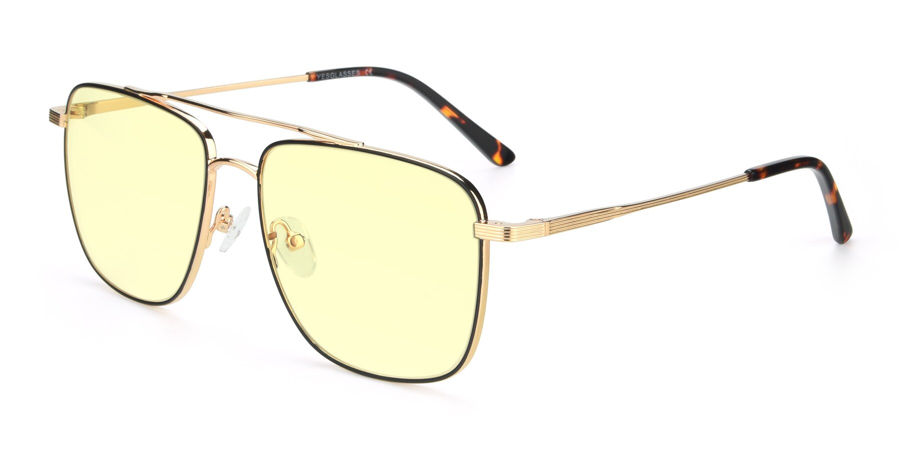 Angle of 9519 in Black-Gold with Light Yellow Tinted Lenses