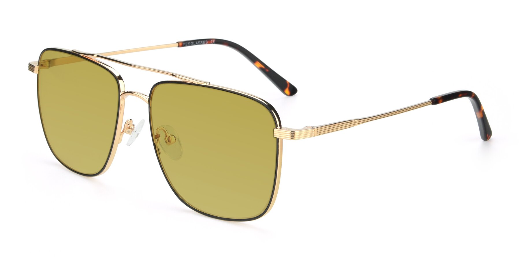 Angle of 9519 in Black-Gold with Champagne Tinted Lenses