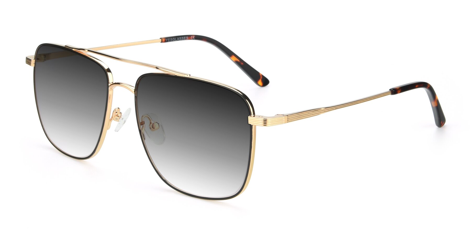 Angle of 9519 in Black-Gold with Gray Gradient Lenses
