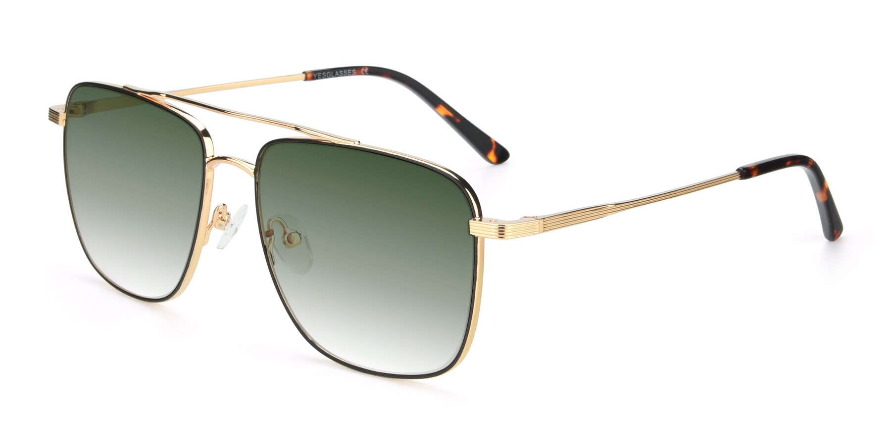 Angle of 9519 in Black-Gold with Green Gradient Lenses