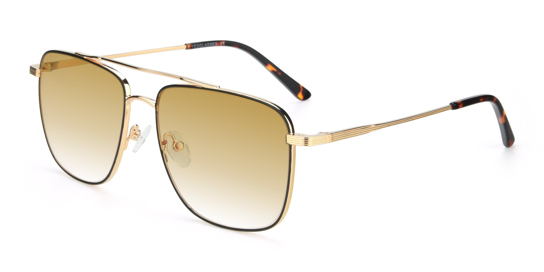 Angle of 9519 in Black-Gold with Champagne Gradient Lenses
