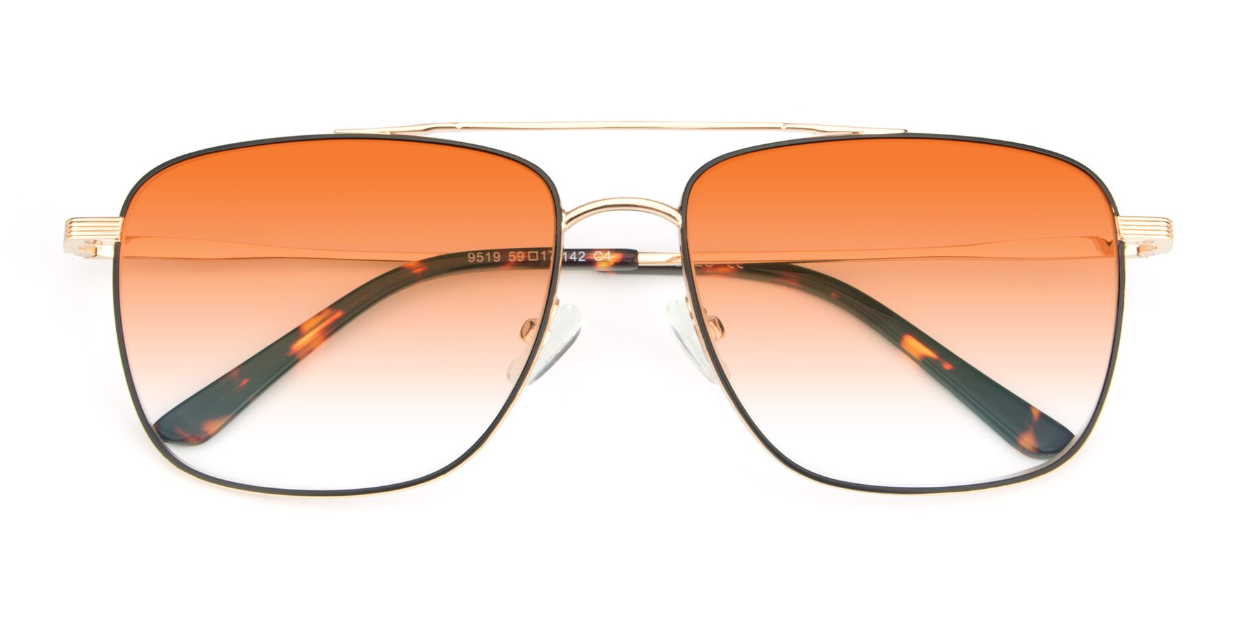 Folded Front of 9519 in Black-Gold with Orange Gradient Lenses