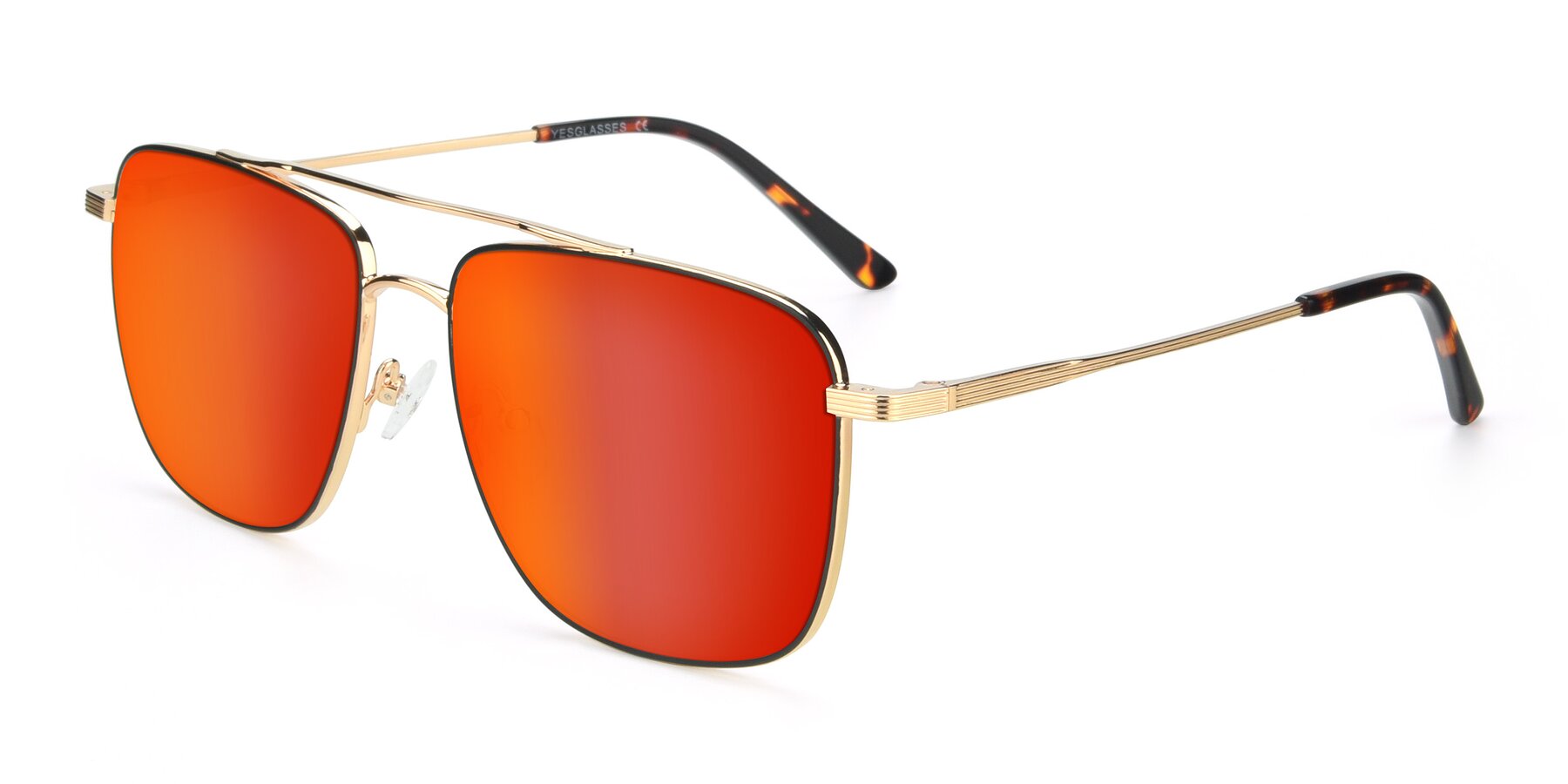Angle of 9519 in Black-Gold with Red Gold Mirrored Lenses