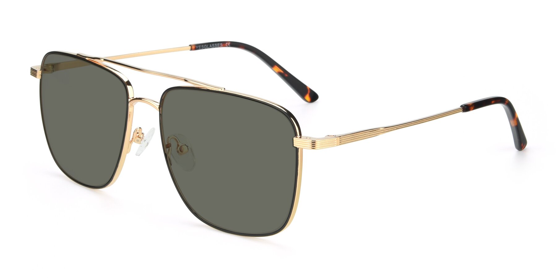 Angle of 9519 in Black-Gold with Gray Polarized Lenses