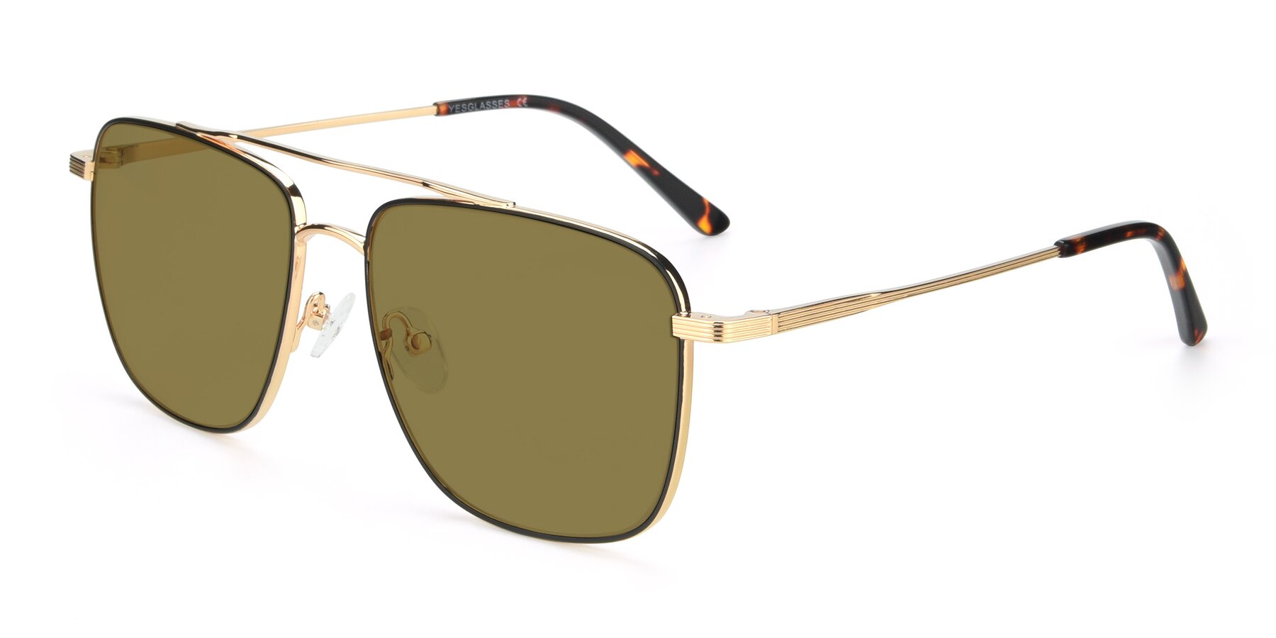 Angle of 9519 in Black-Gold with Brown Polarized Lenses