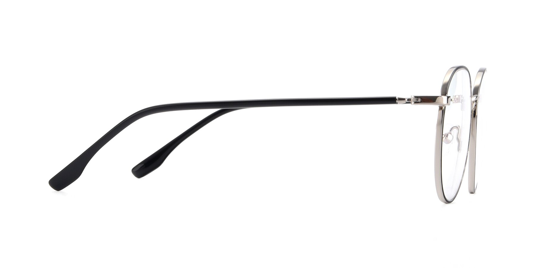 Side of 9553 in Black-Silver with Clear Reading Eyeglass Lenses