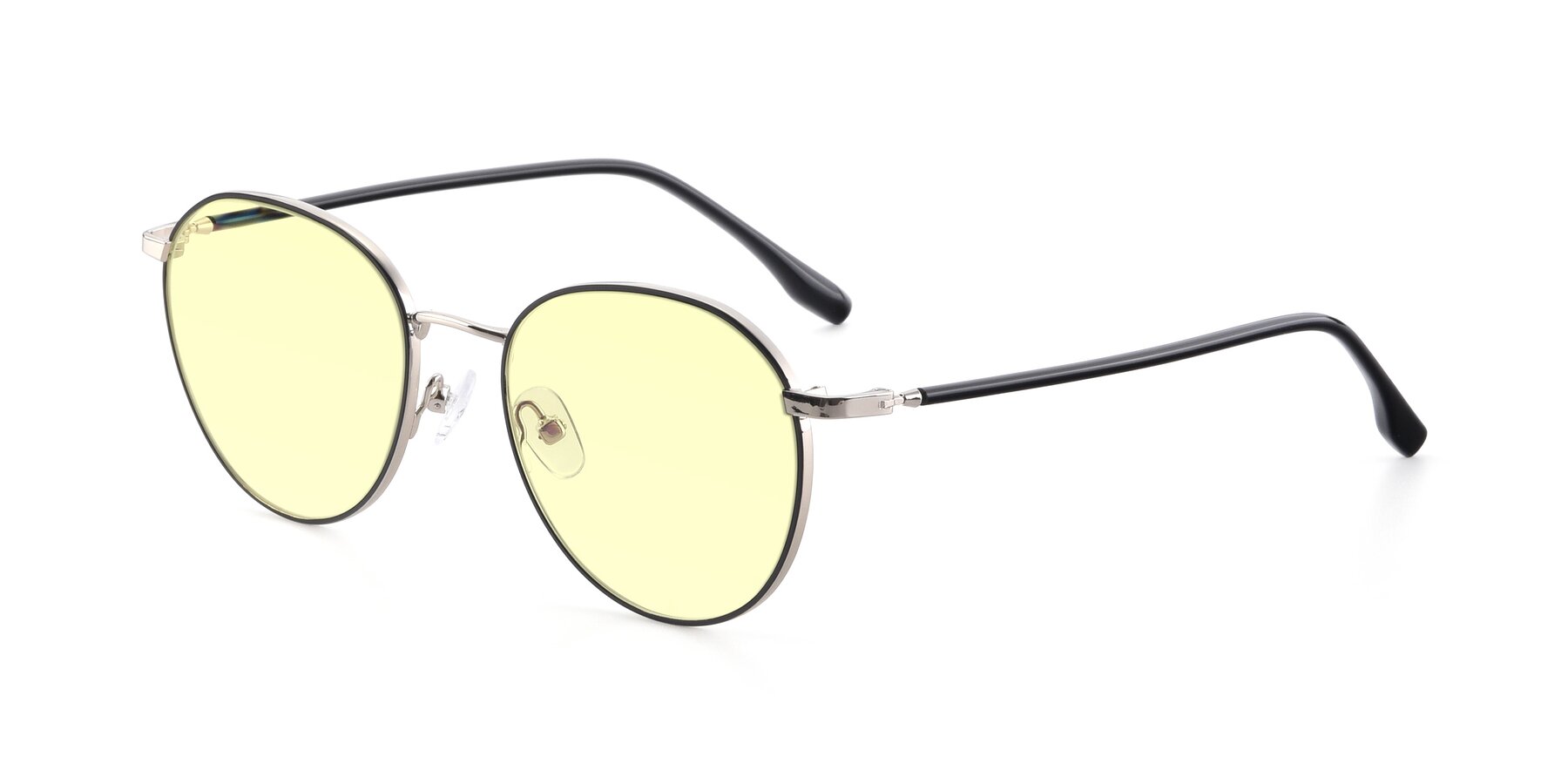 Angle of 9553 in Black-Silver with Light Yellow Tinted Lenses