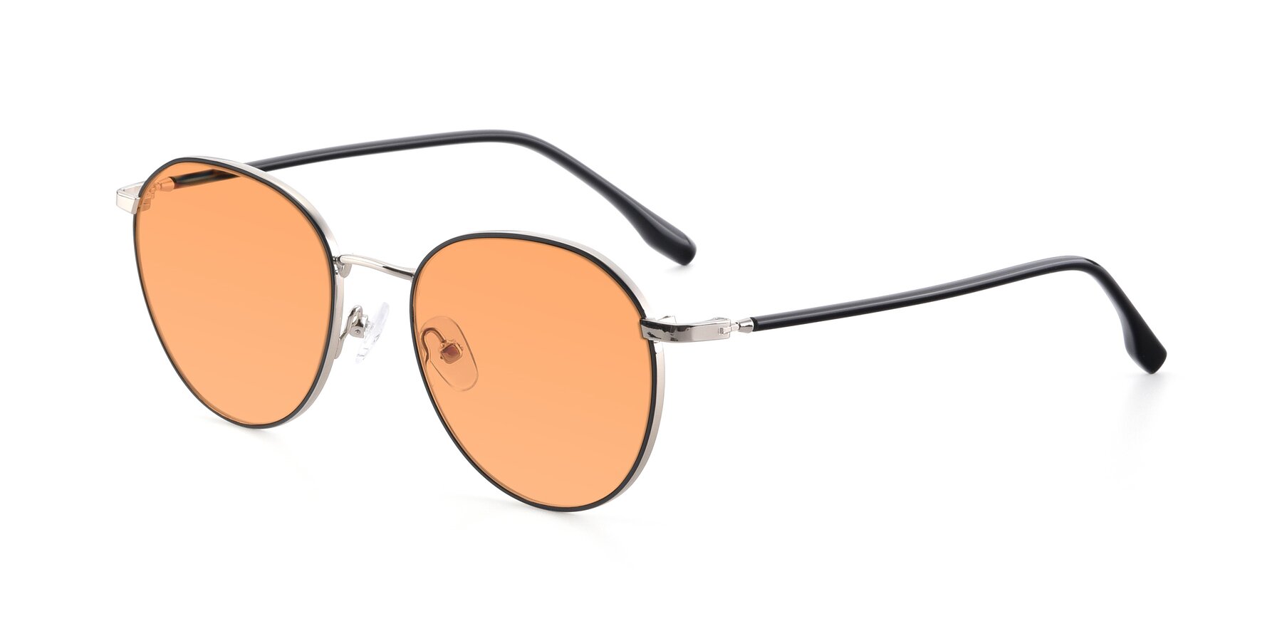Angle of 9553 in Black-Silver with Medium Orange Tinted Lenses